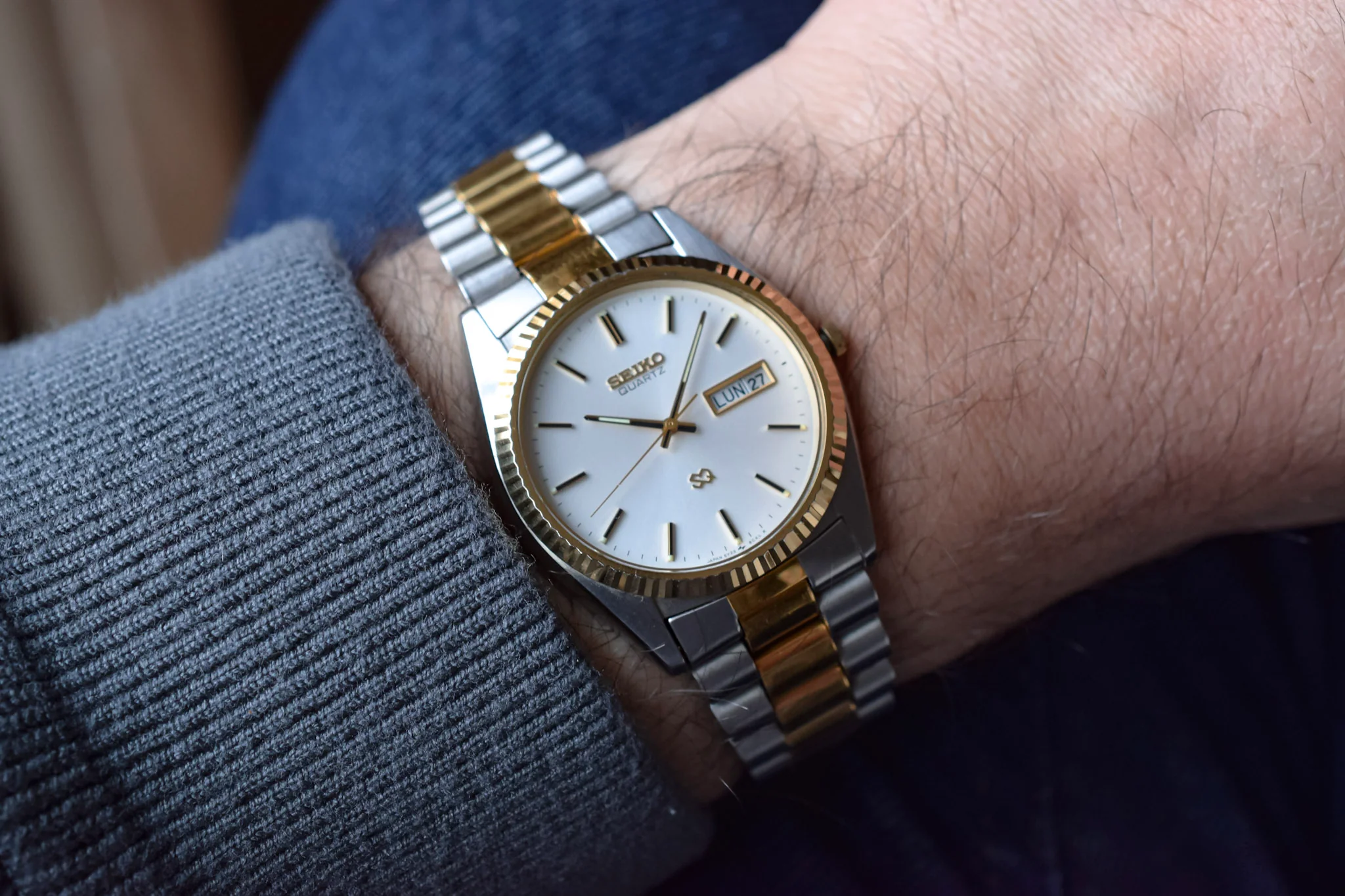 1989 Seiko SQ Silver Dial Day-Date "President" - Full Set - Image 3