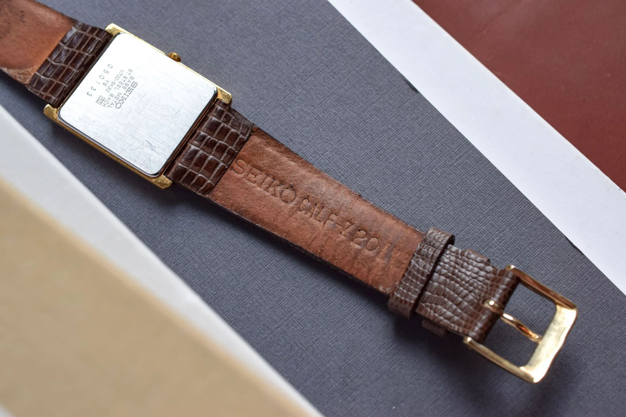 1990 Seiko Gold Tone Tank - Image 6