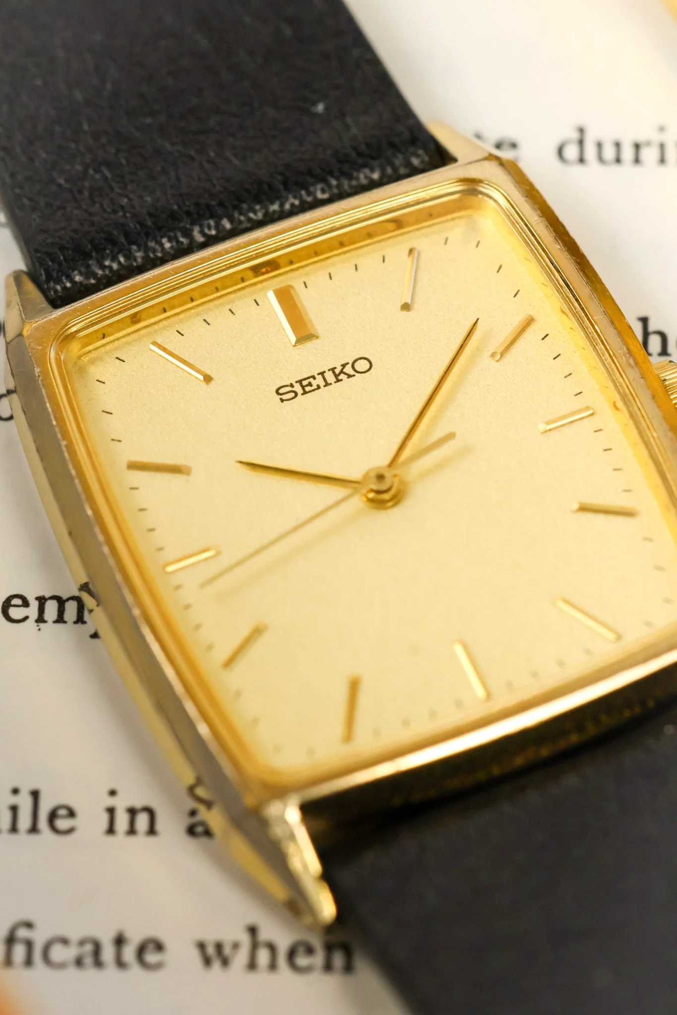 1990 Seiko Golden Beveled Lug Tank - Toyota Award Piece - Image 3