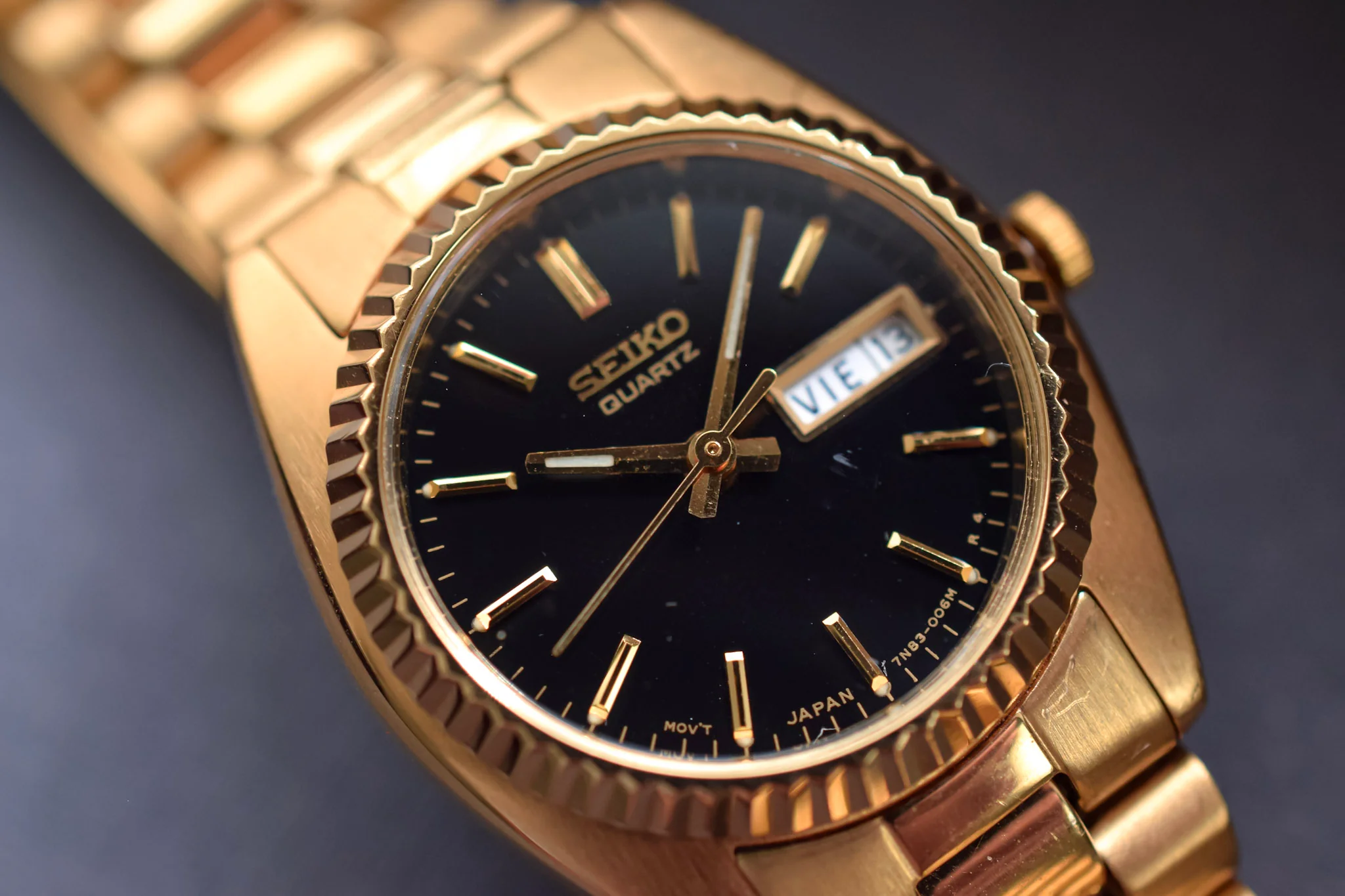 1990 Seiko "Ladies Size" Gilt Dial Day-Date "President" - Image 4