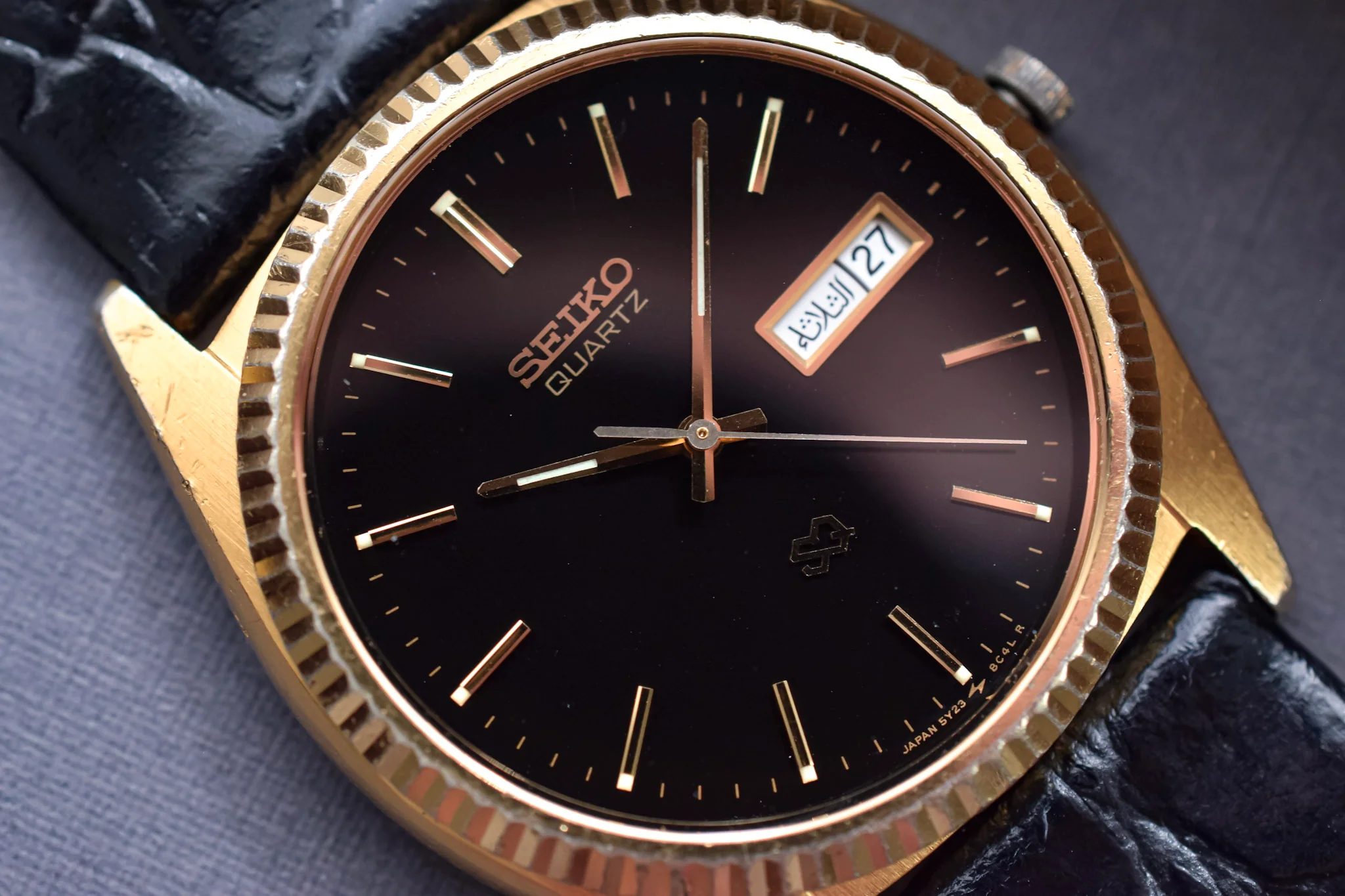 1990 Seiko SQ Gilt Arabic Day-Date "President" - Image 3