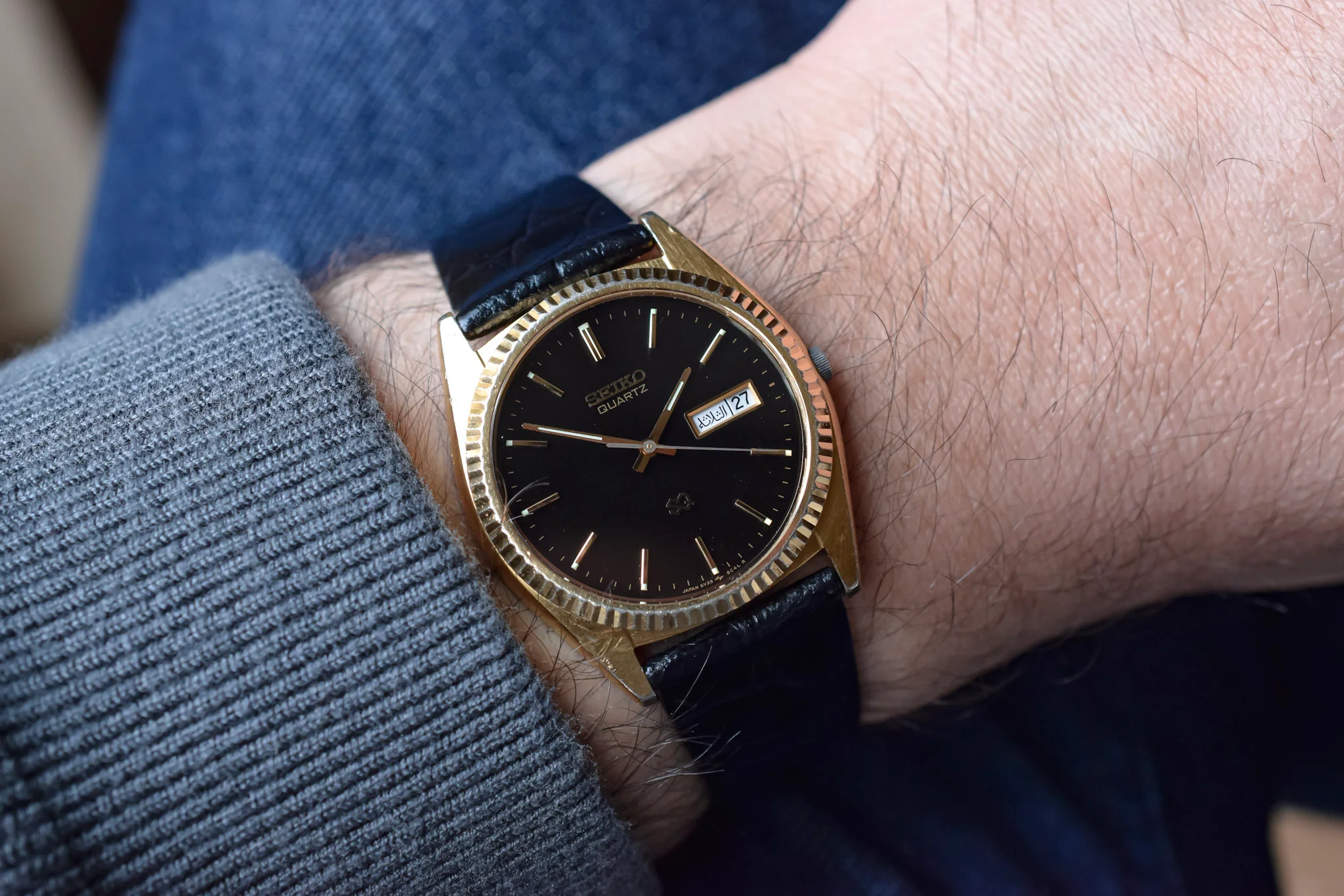 1990 Seiko SQ Gilt Arabic Day-Date "President" - Image 5