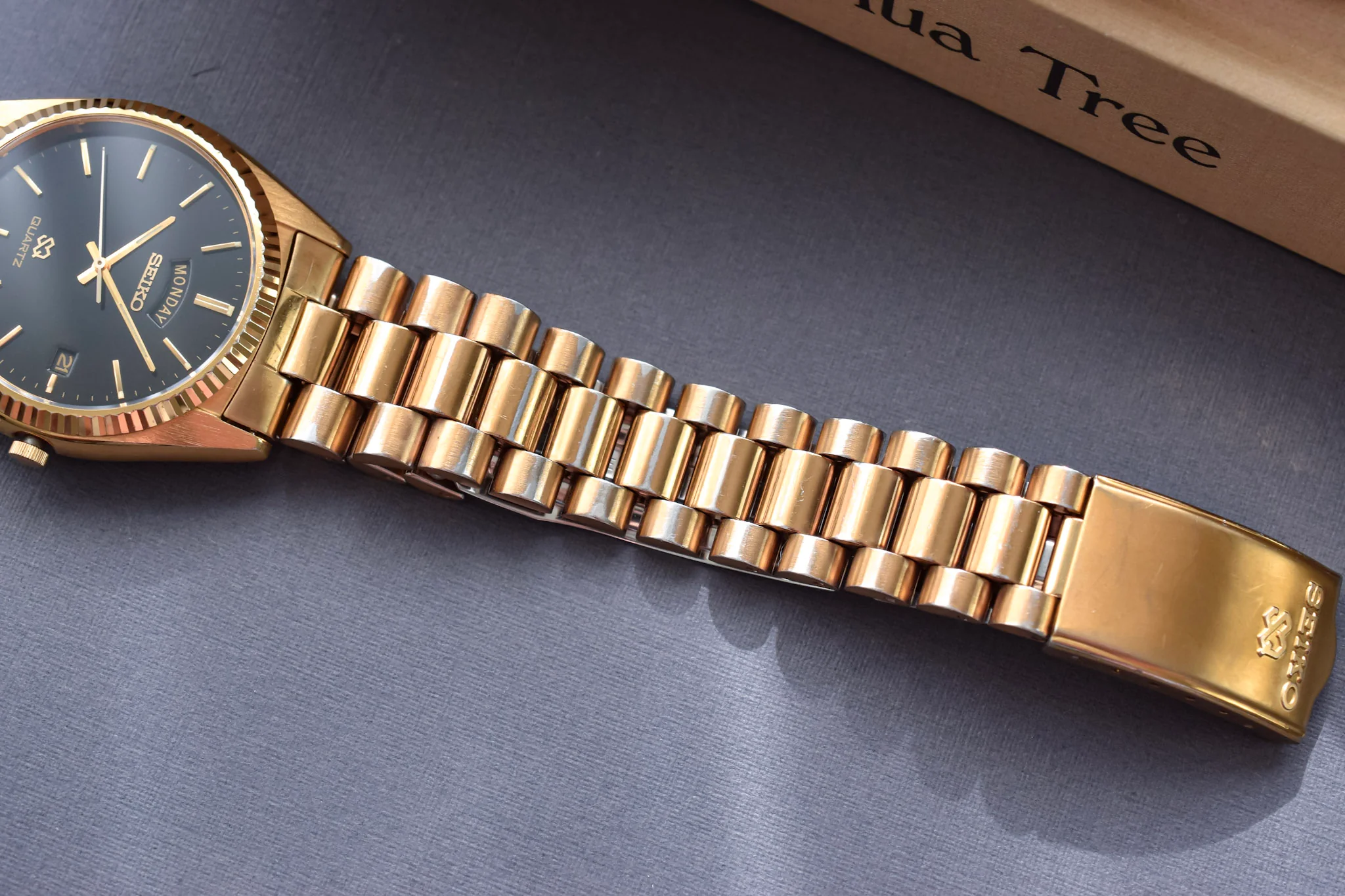 1990 Seiko SQ Gilt Dial Day-Date "President" - Image 7