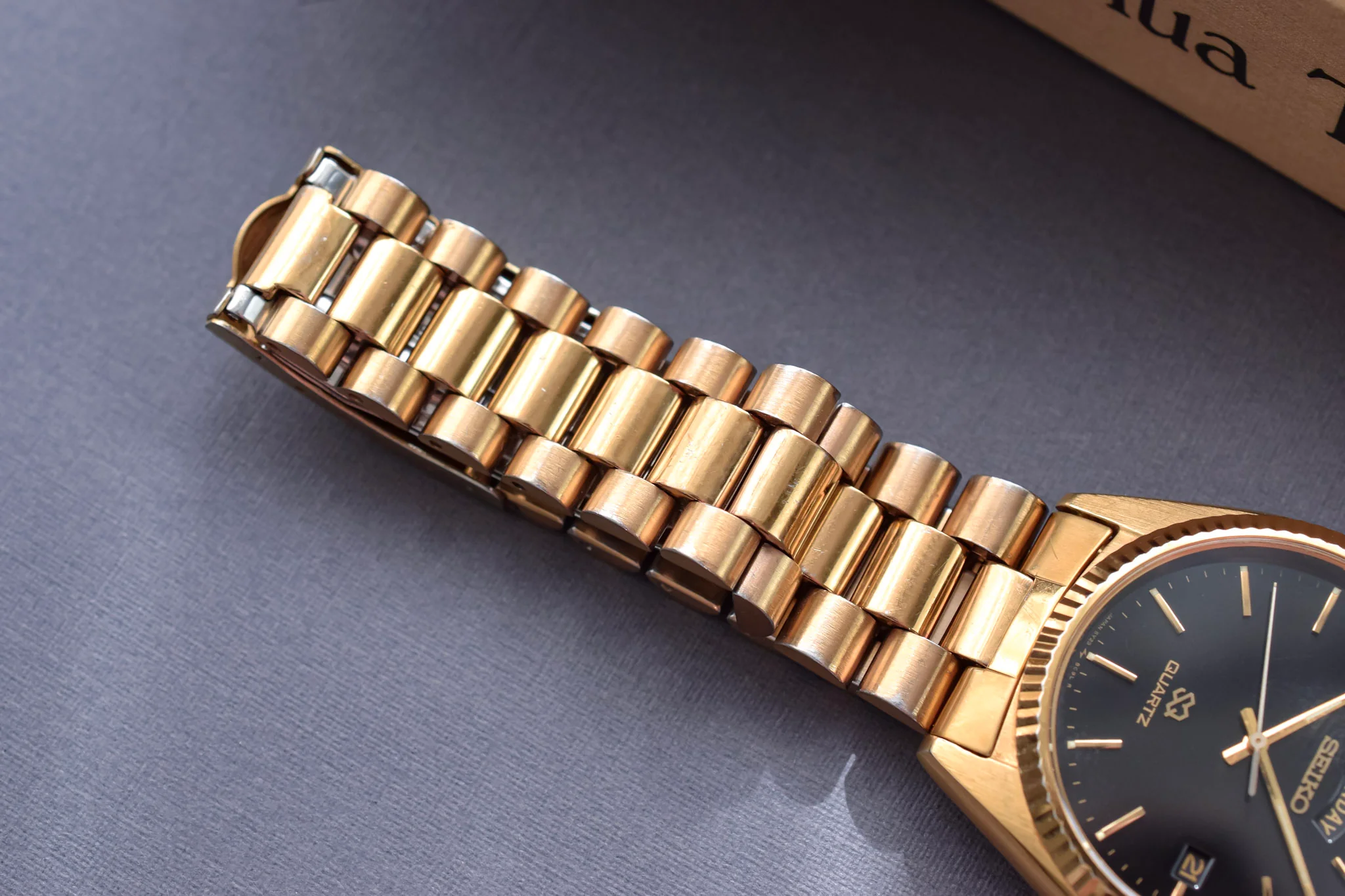 1990 Seiko SQ Gilt Dial Day-Date "President" - Image 8