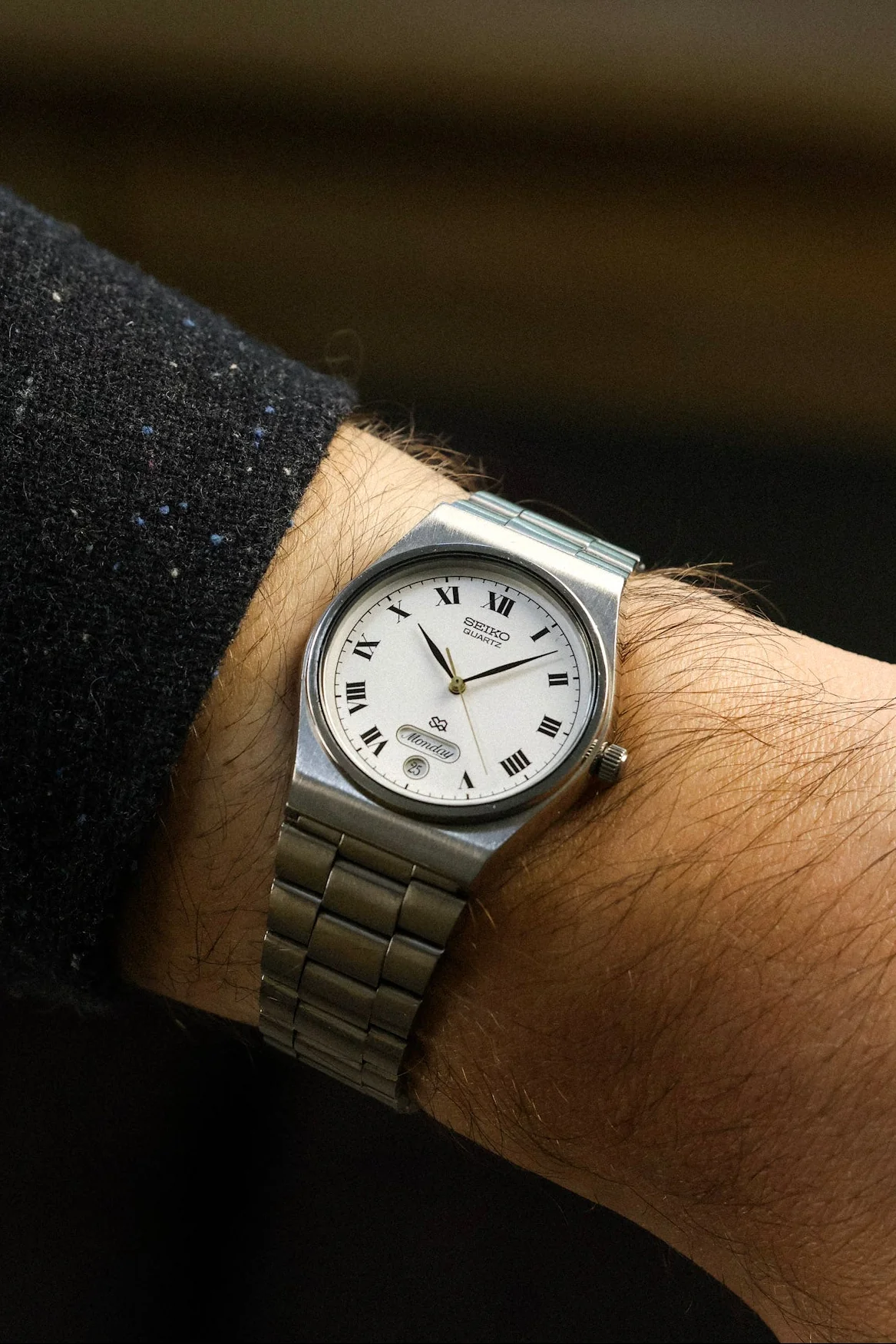 1990 Seiko SQ Steel Roman Script Day-Date - Image 3