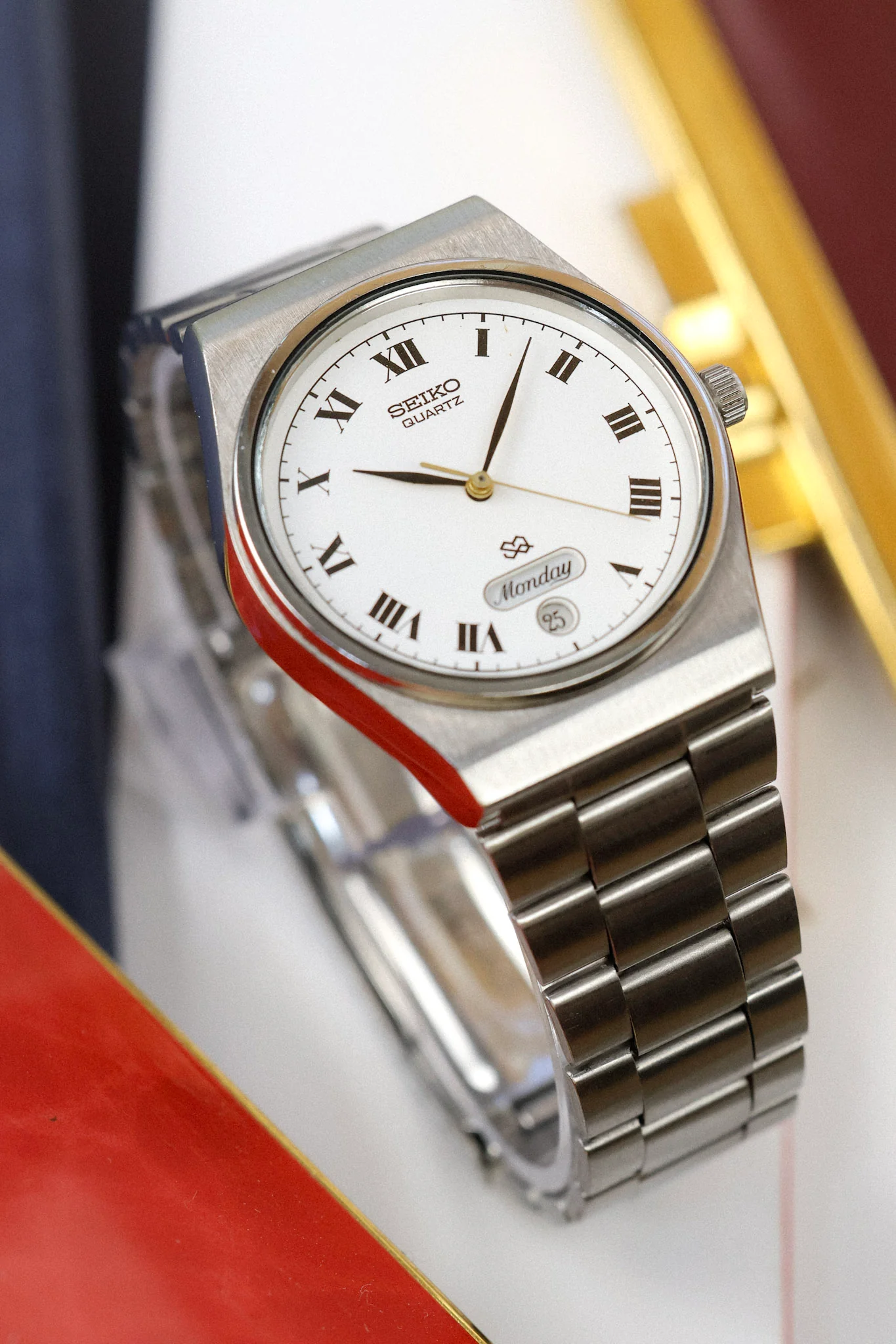 1990 Seiko SQ Steel Roman Script Day-Date - Image 5