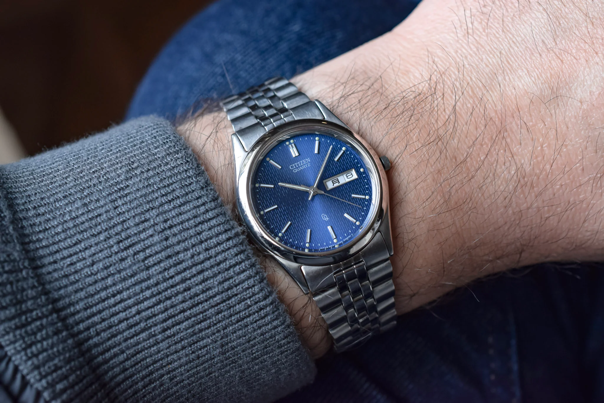 1991 Citizen CQ Blue Motif Kanji "Datejust" - Image 3