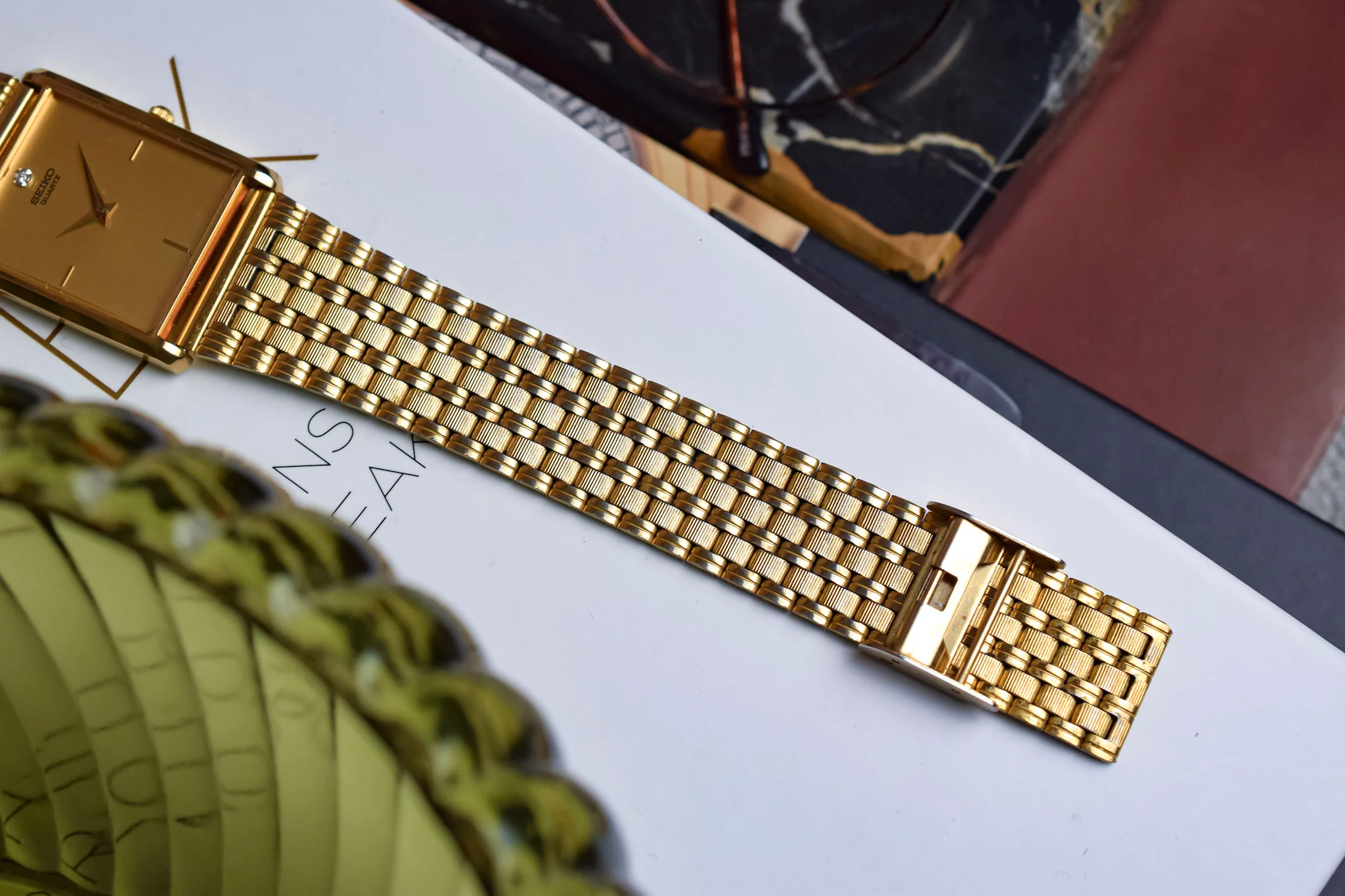 1991 Seiko Champagne Diamond Dial Tank - Image 7