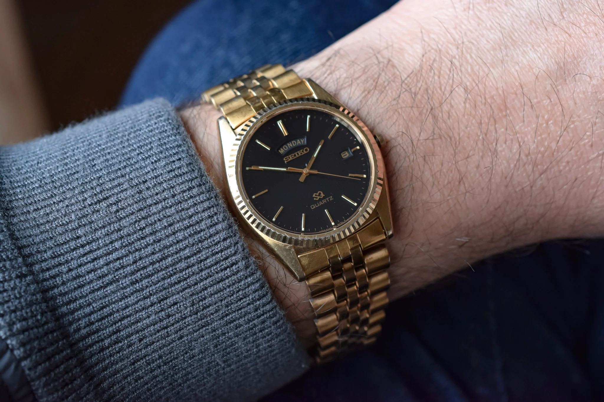1991 Seiko SQ Gilt Dial Day-Date - Image 4