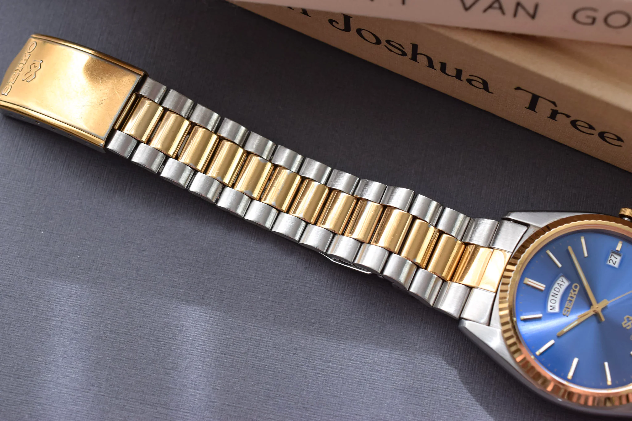 1991 Seiko SQ Two Toned Blue Dial Day-Date "President" - Image 7