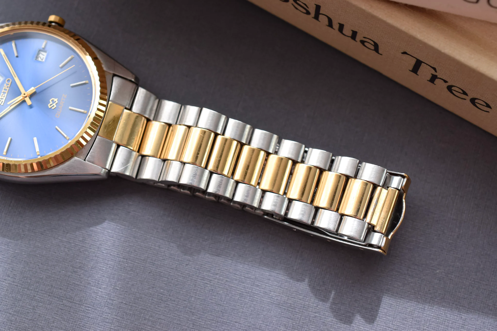 1991 Seiko SQ Two Toned Blue Dial Day-Date "President" - Image 8