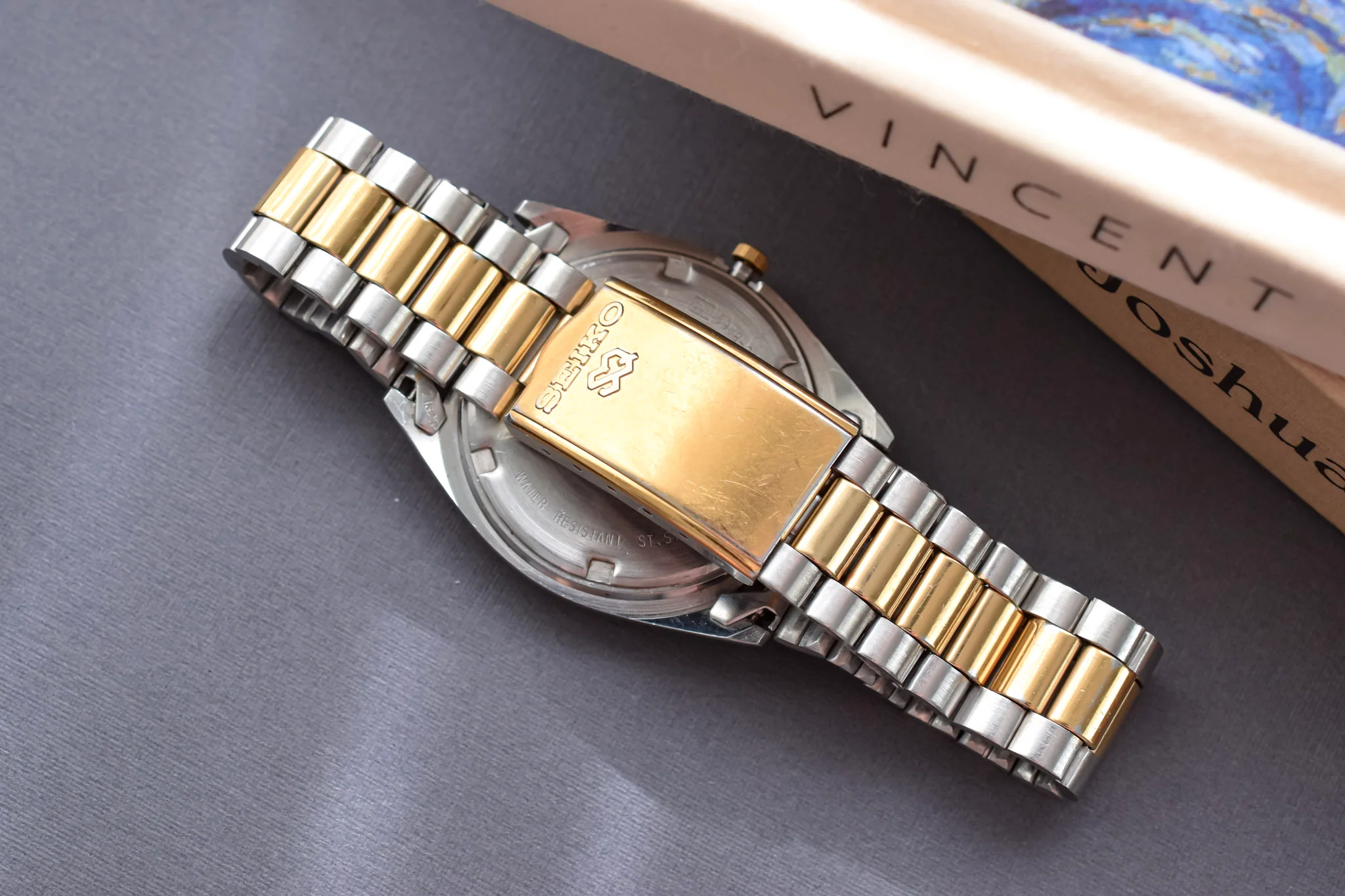 1991 Seiko SQ Two Toned Blue Dial Day-Date "President" - Image 9