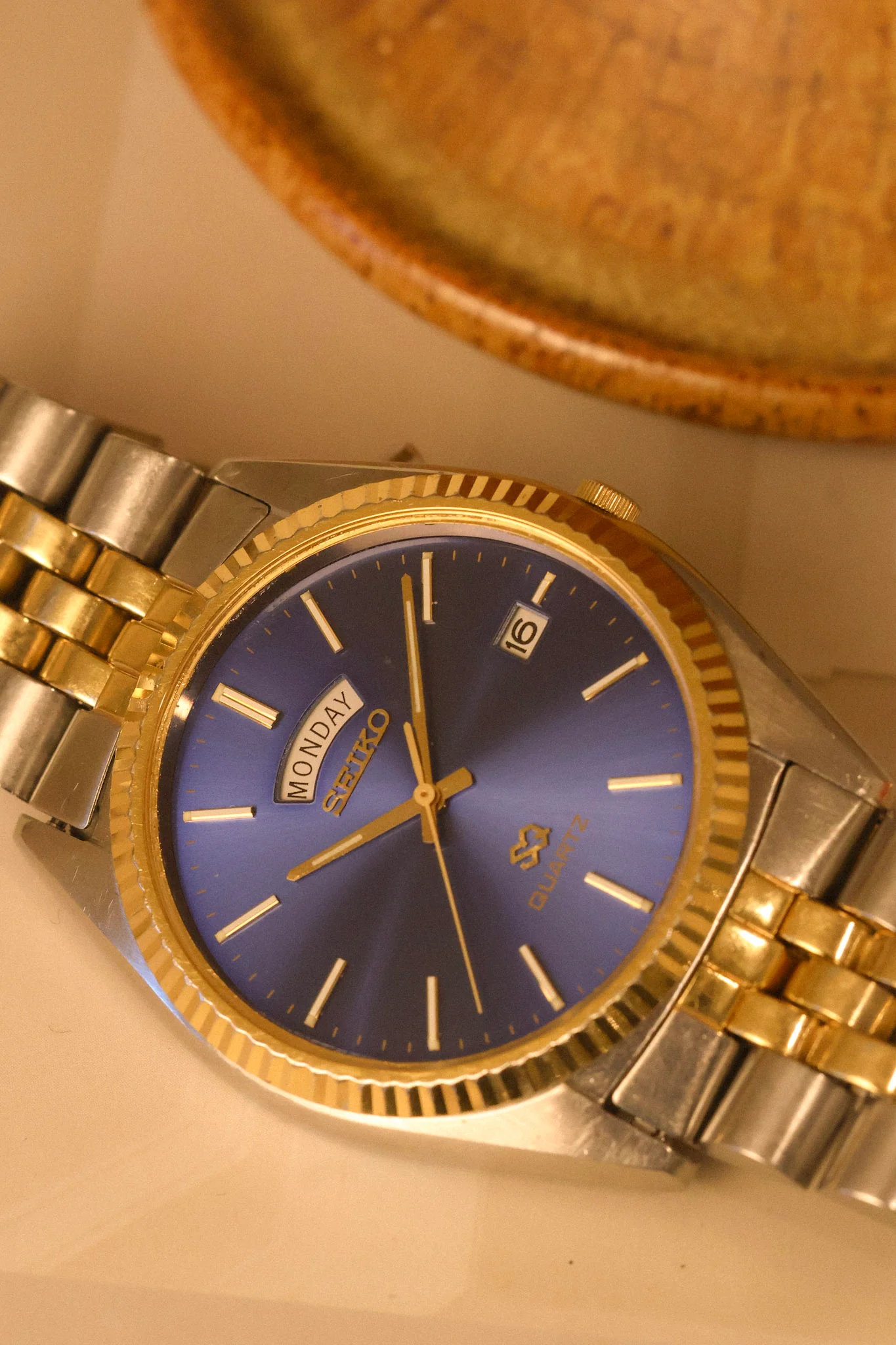 1991 Seiko SQ Two Toned Sunray Blue Jubilee Prez - Image 3