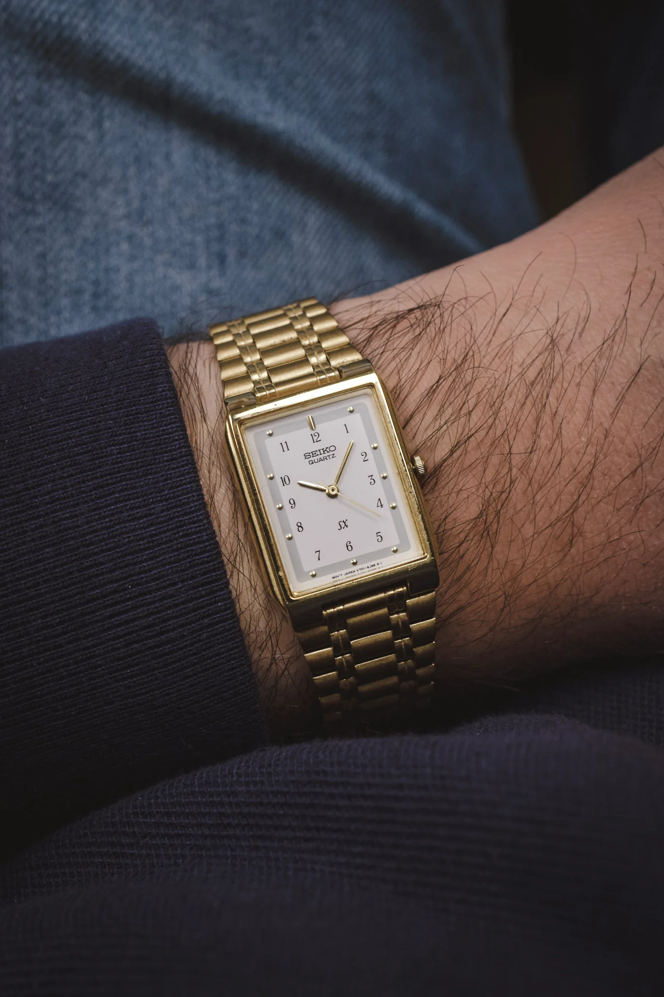 1991 Seiko SX Golden Arabic Numeral Tank - NOS - Image 12