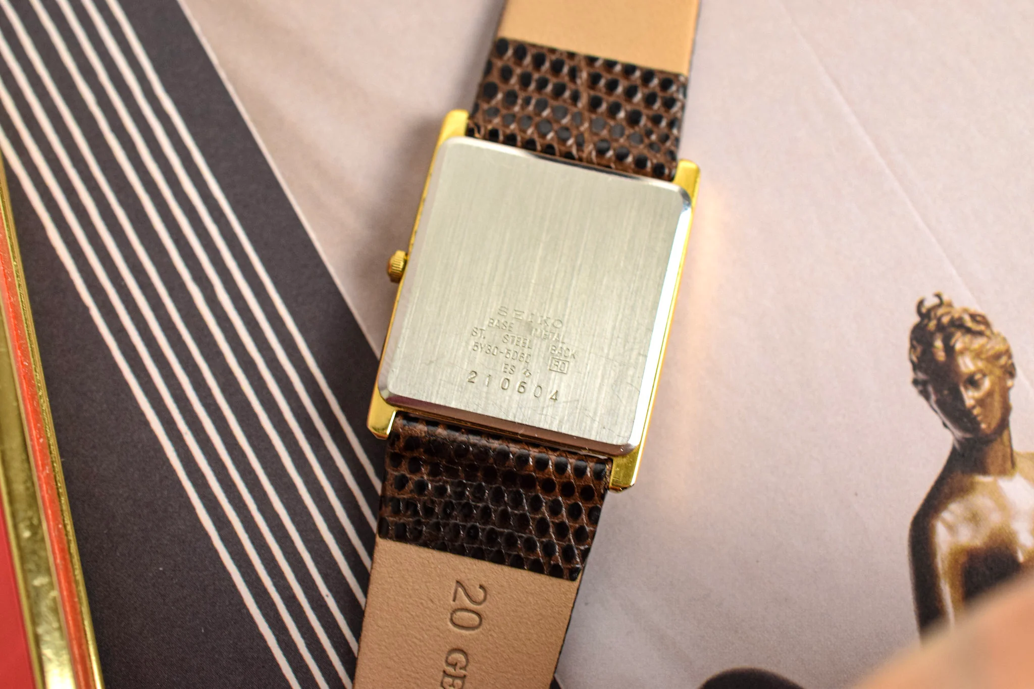 1992 Seiko Roman Tank - Brown Strap - Image 6