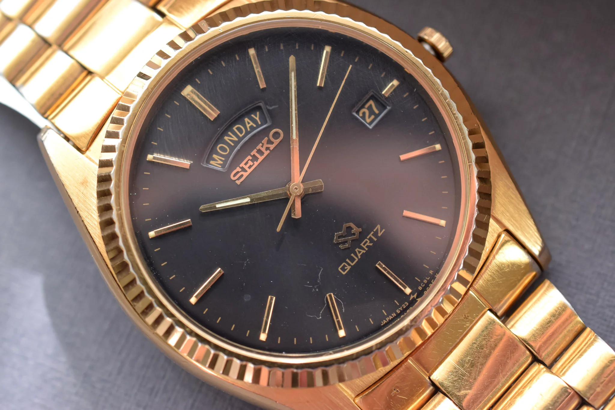 1992 Seiko SQ Gilt Dial Day-Date "President" - Image 3