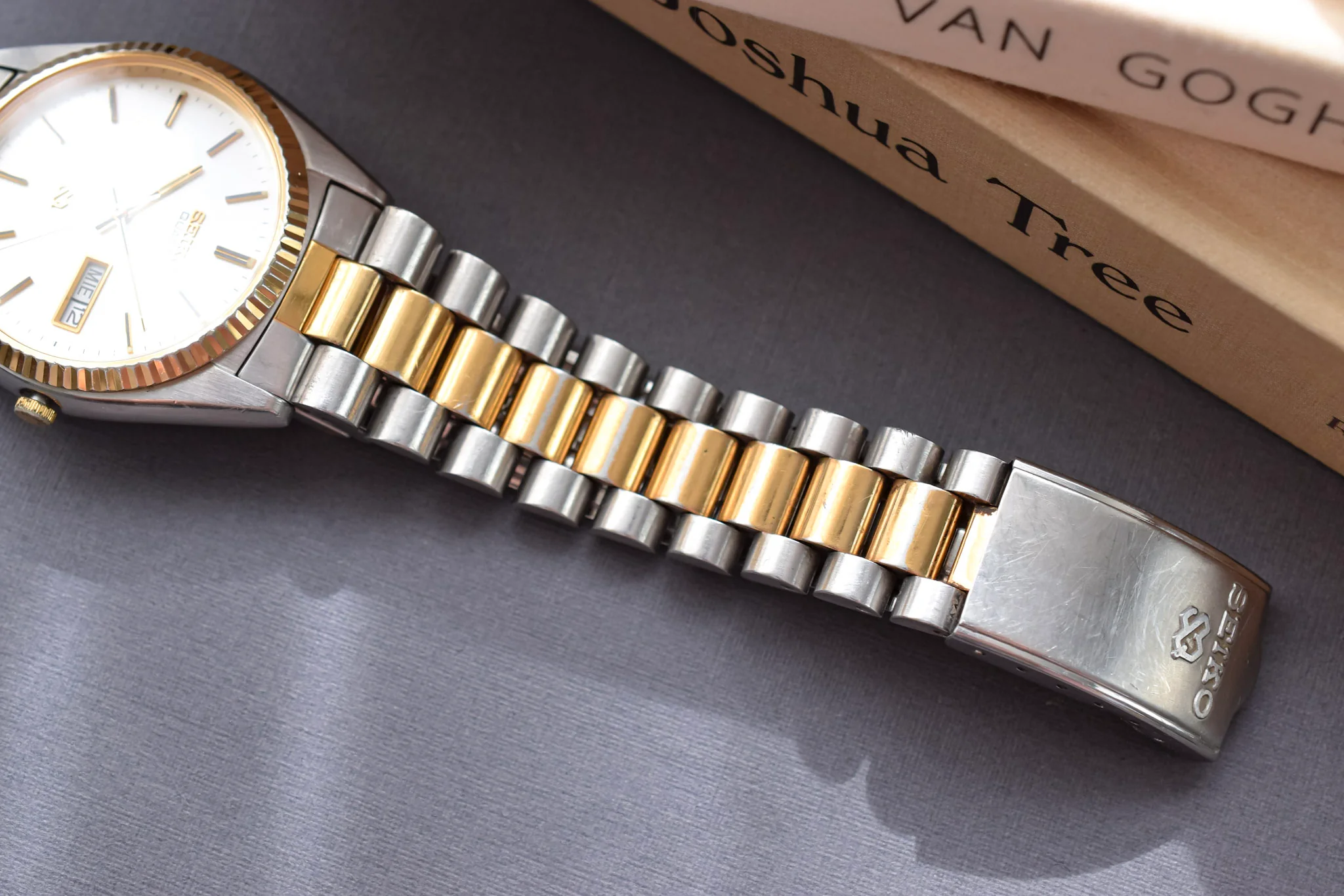 1992 Seiko SQ Two Toned Silver Dial Day-Date "President" - Image 7