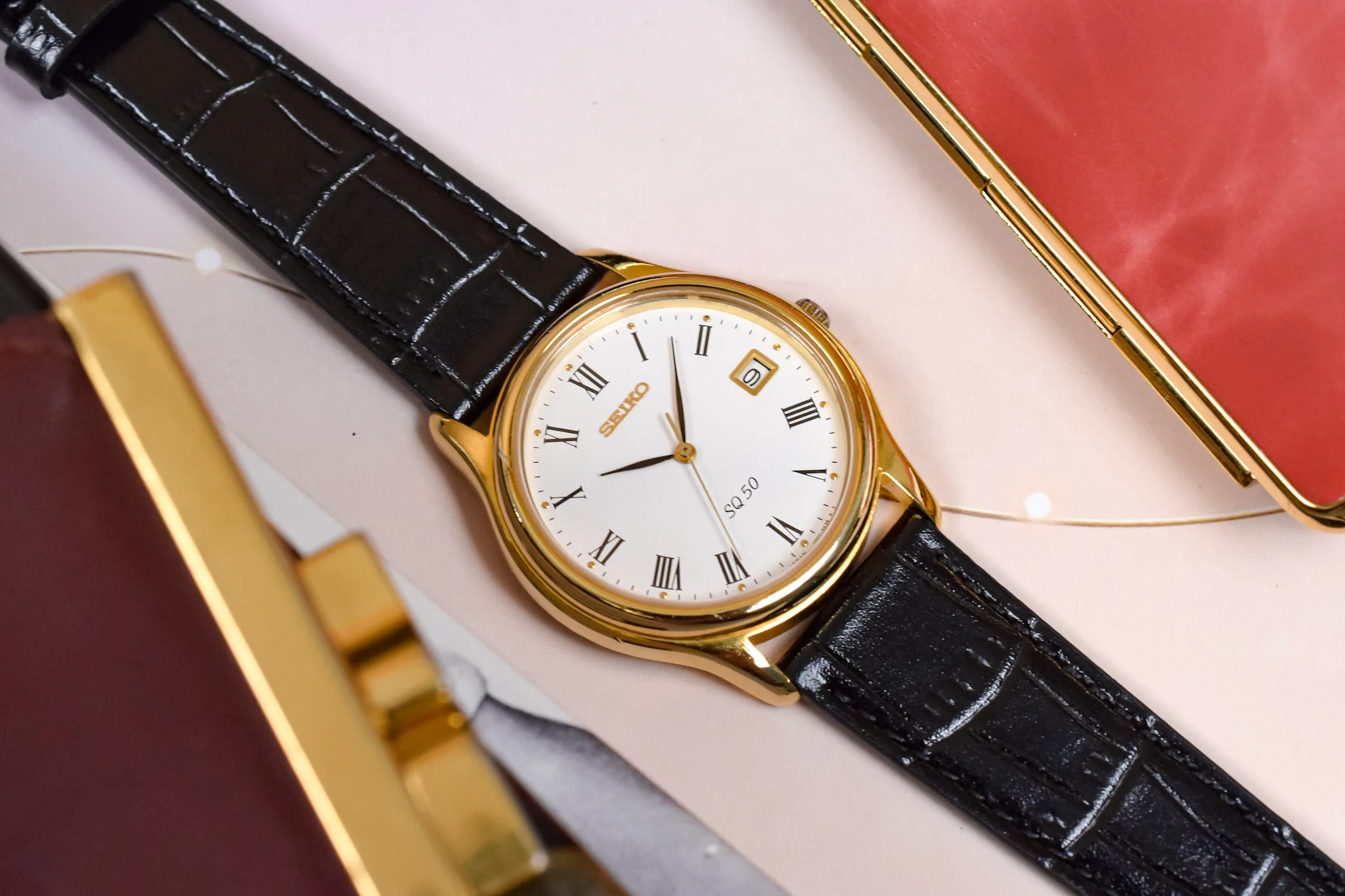 1994 Seiko SQ 50 Jumbo Roman Dial Calendar - Image 3
