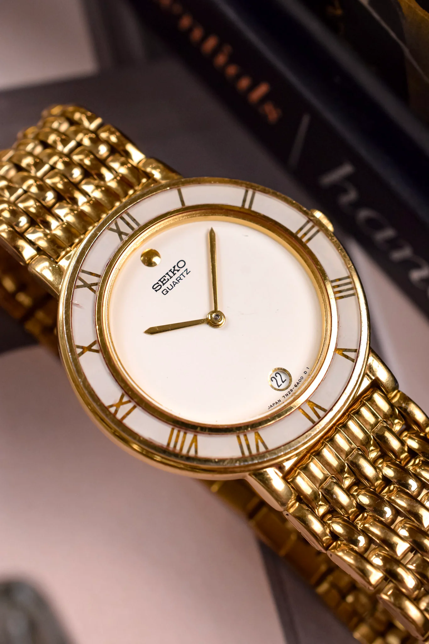 1996 Seiko Golden Roman Bezel Museum Calendar - Image 3