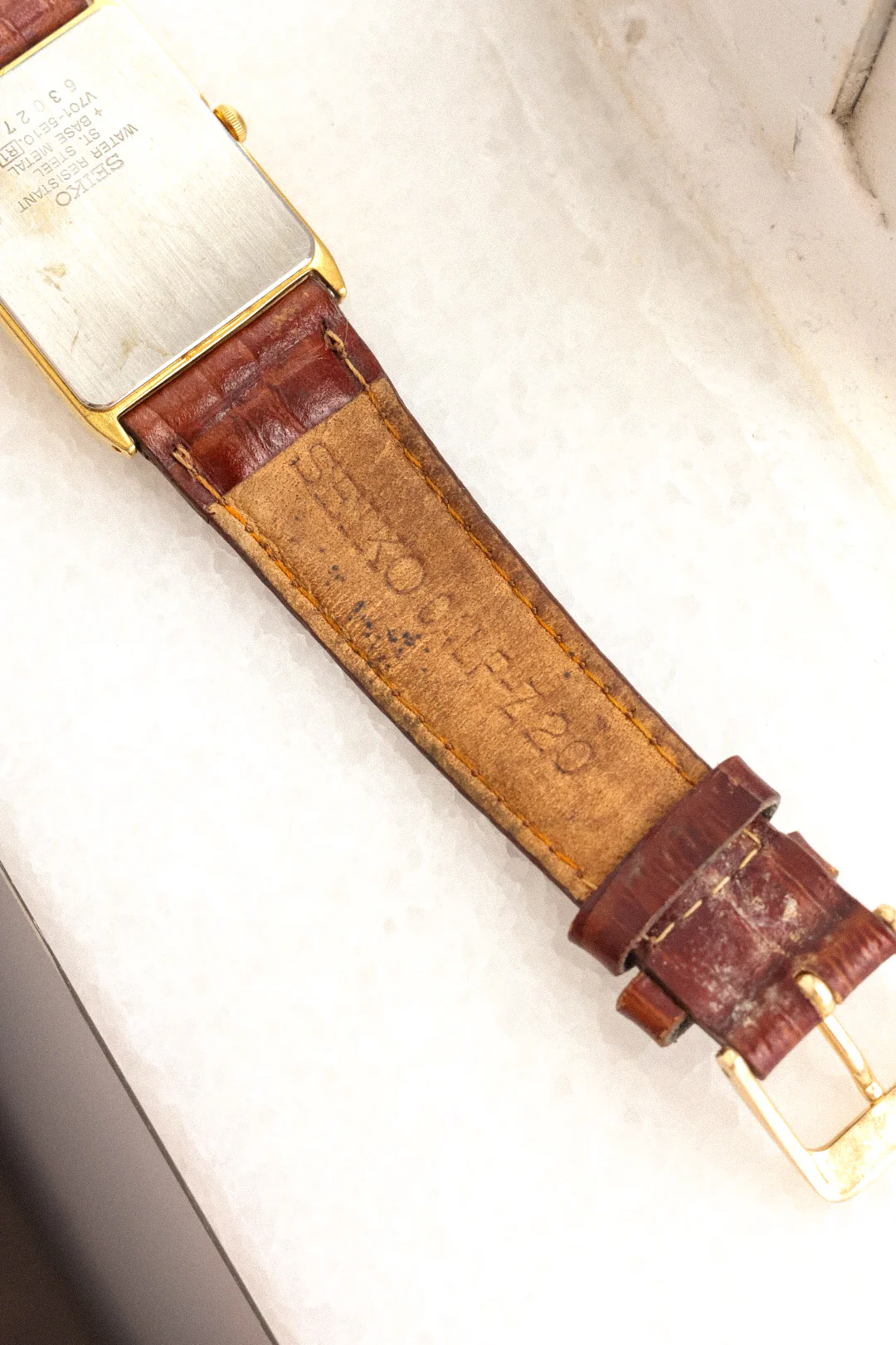 1996 Seiko Silver Dial Beveled Lugs Tank - Image 7