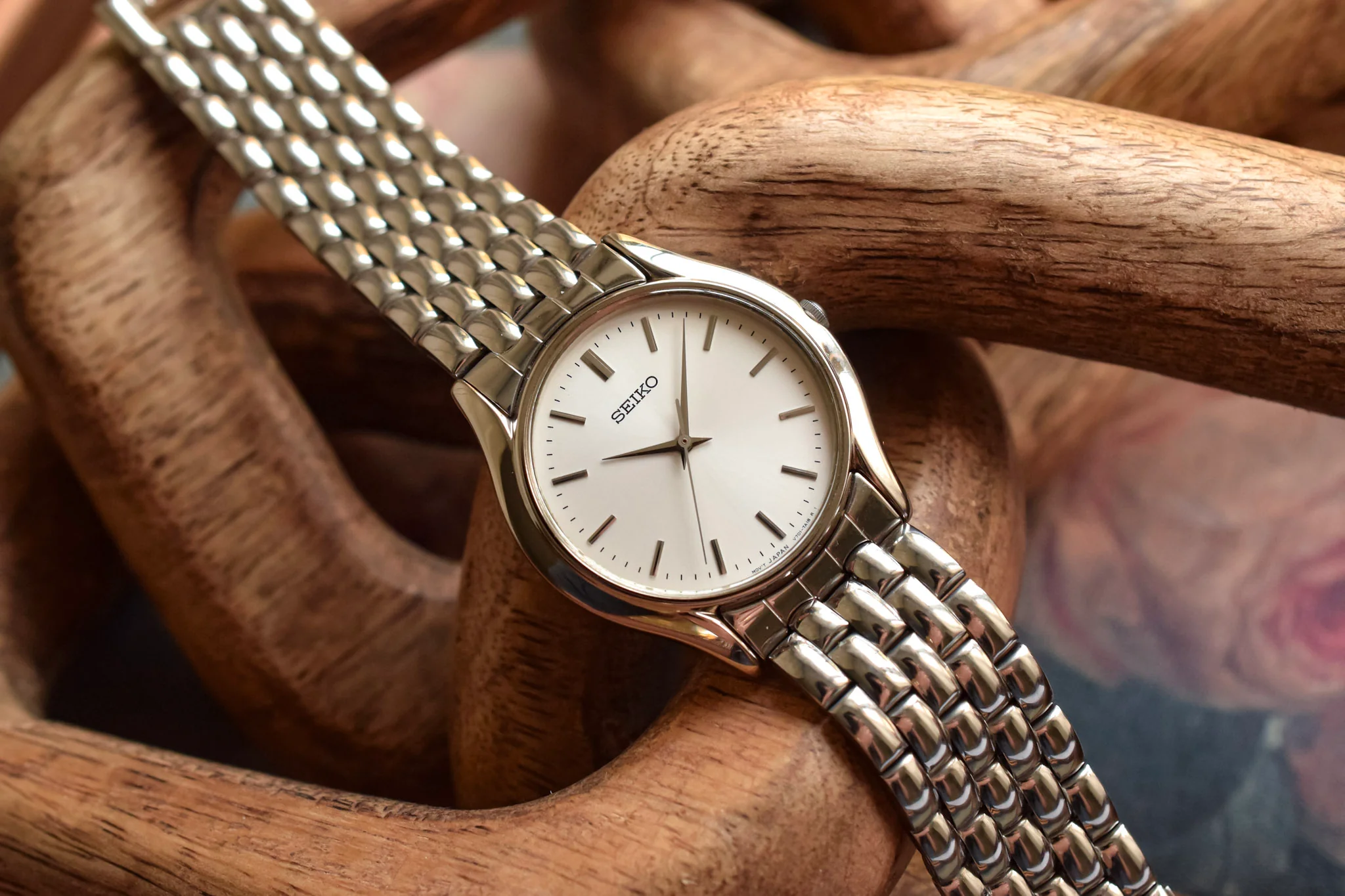 1996 Seiko Silver Sunray Beads of Rice - New Old Stock - Image 3