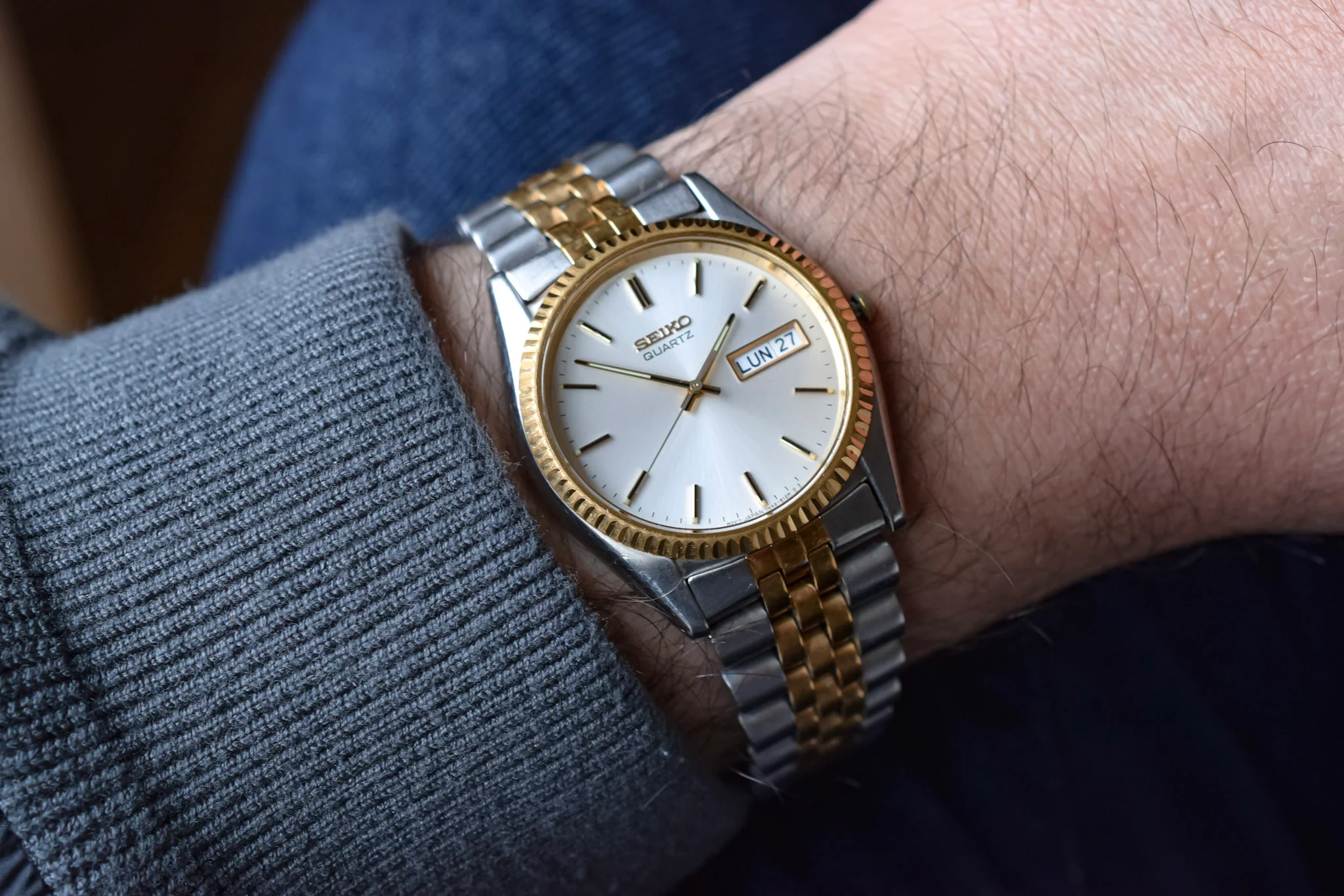 1996 Seiko Two Toned Silver Dial Day-Date - Image 4
