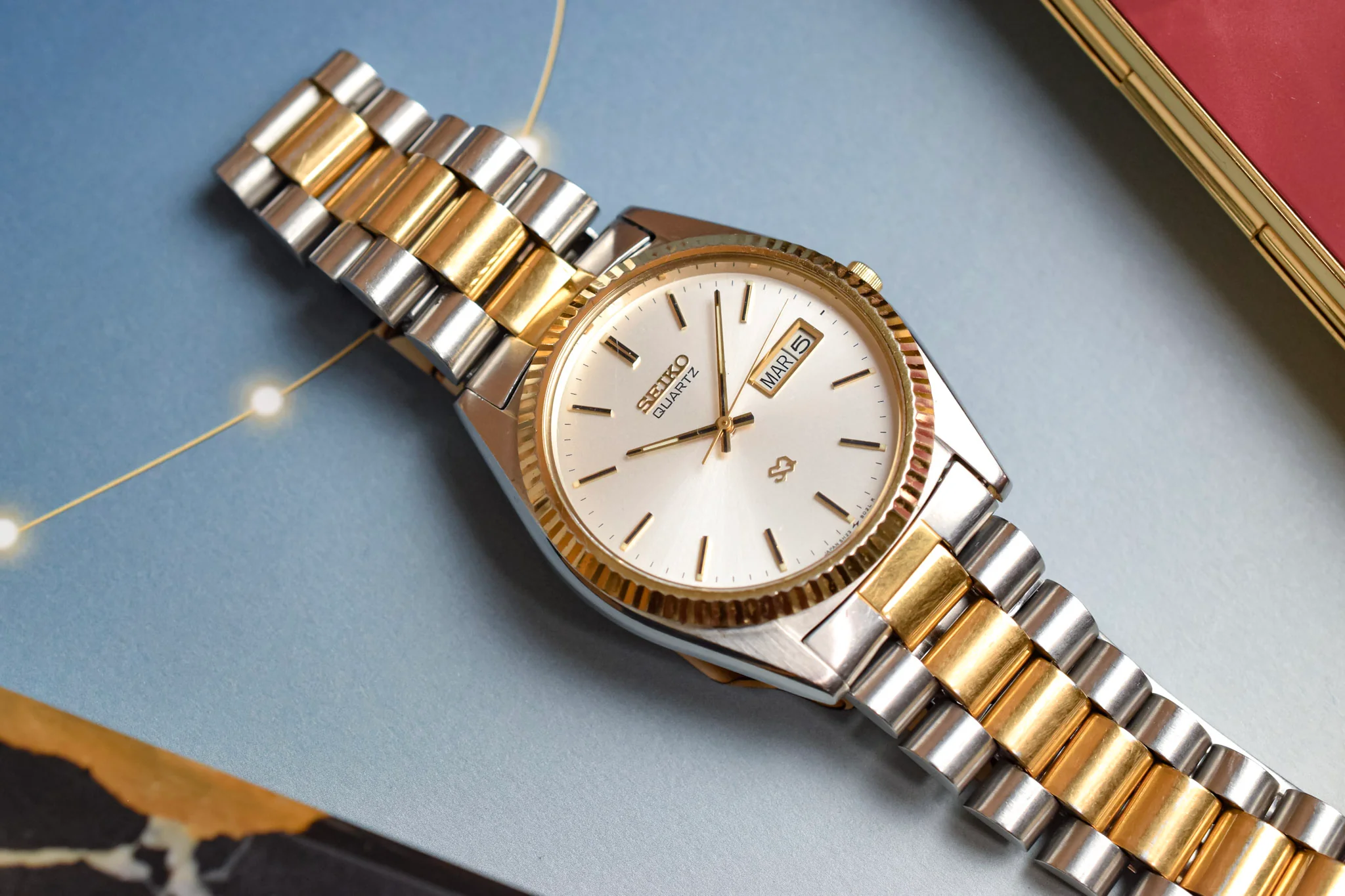 1996 Seiko Two Toned Silver Dial Day-Date "President" - Image 3