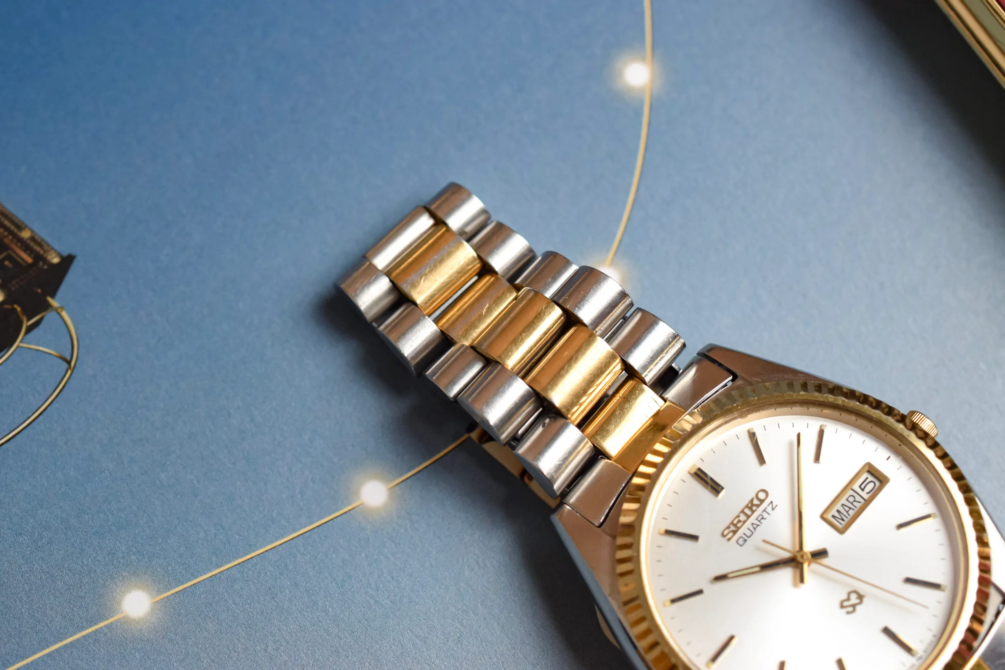 1996 Seiko Two Toned Silver Dial Day-Date "President" - Image 7