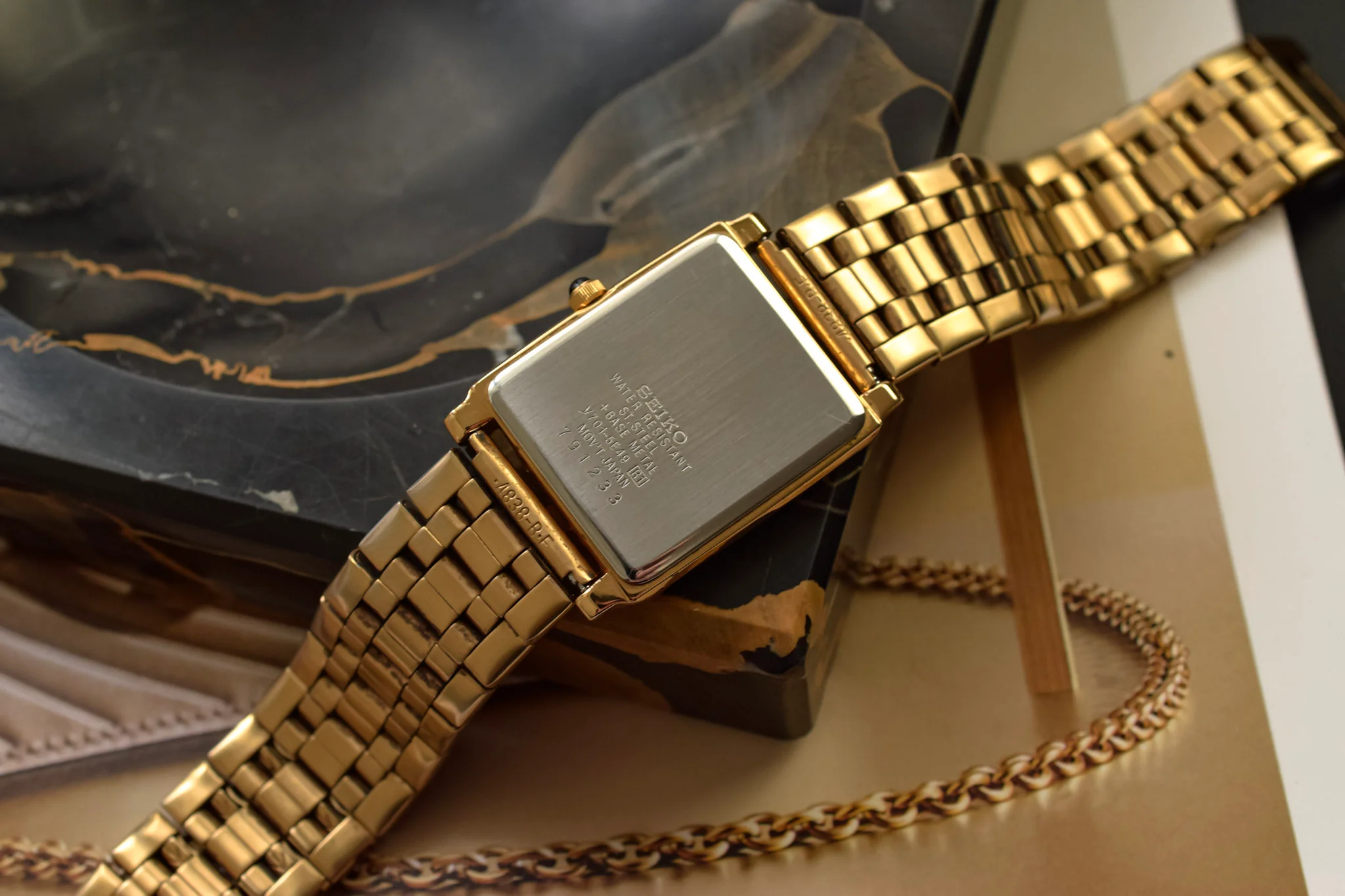 1997 Seiko Gilt Stepped Case Tank - Image 7