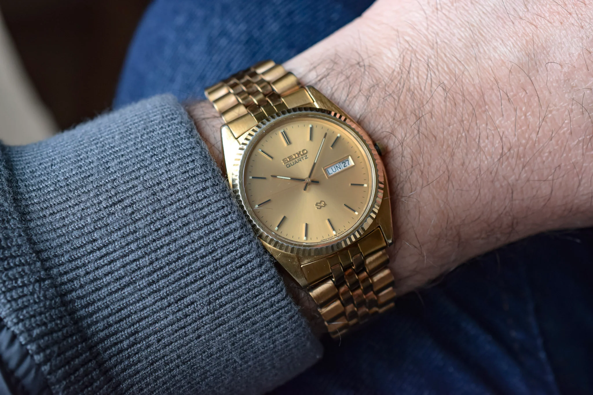 1997 Seiko SQ Champagne Dial Day-Date - Image 3