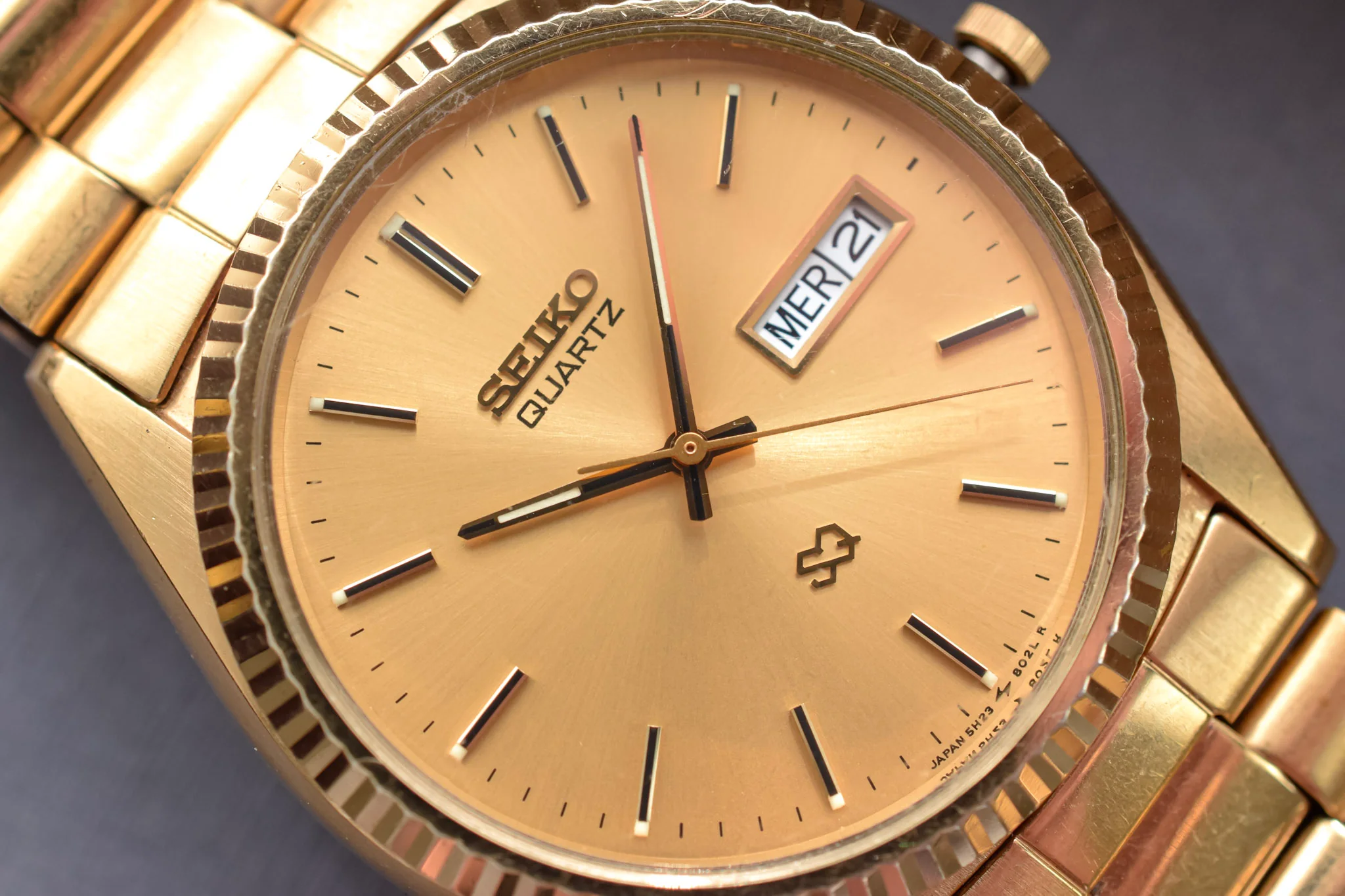 1997 Seiko SQ Champagne Dial Day-Date "President" - Image 3