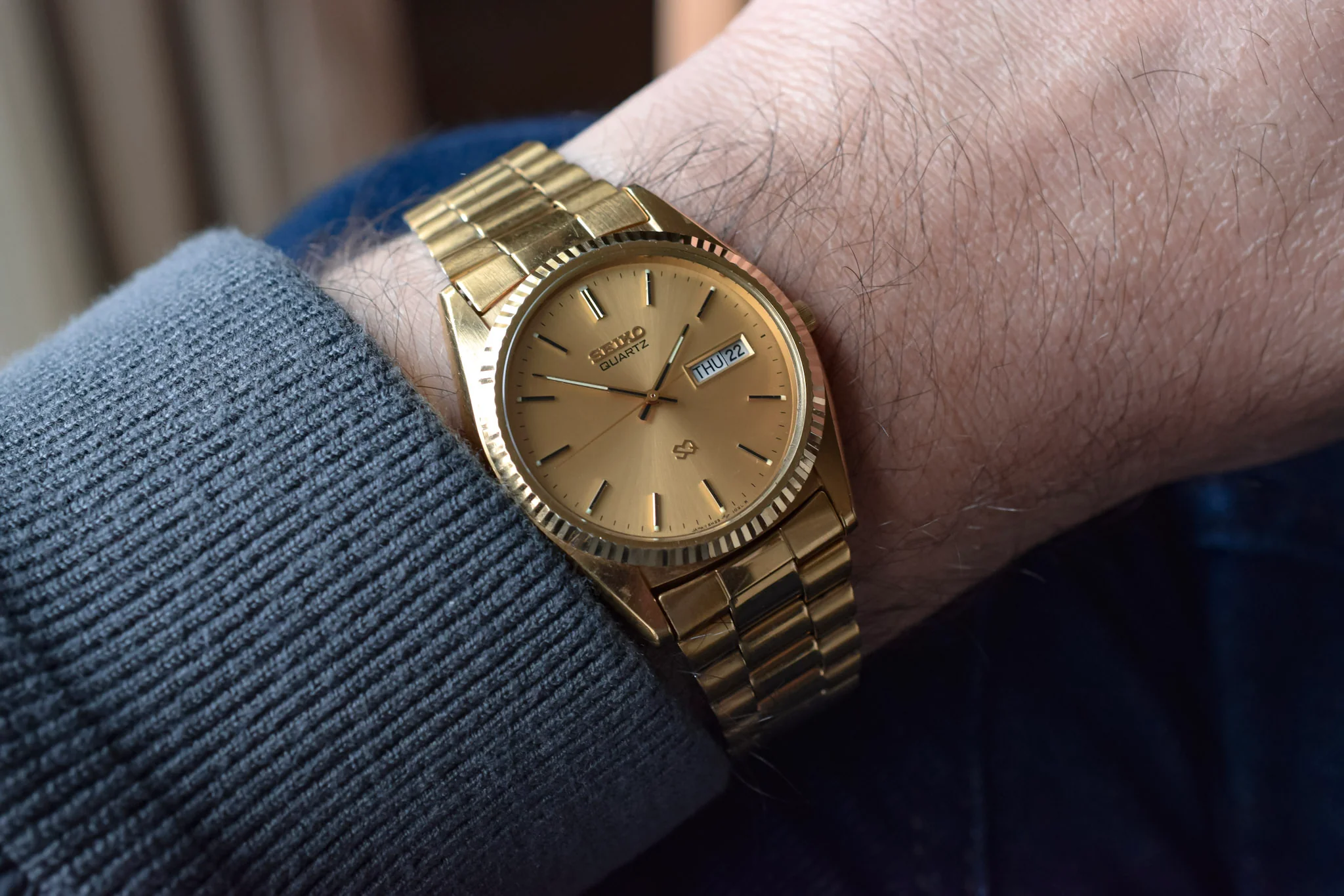 1997 Seiko SQ Champagne Dial Day-Date "President" - Image 4