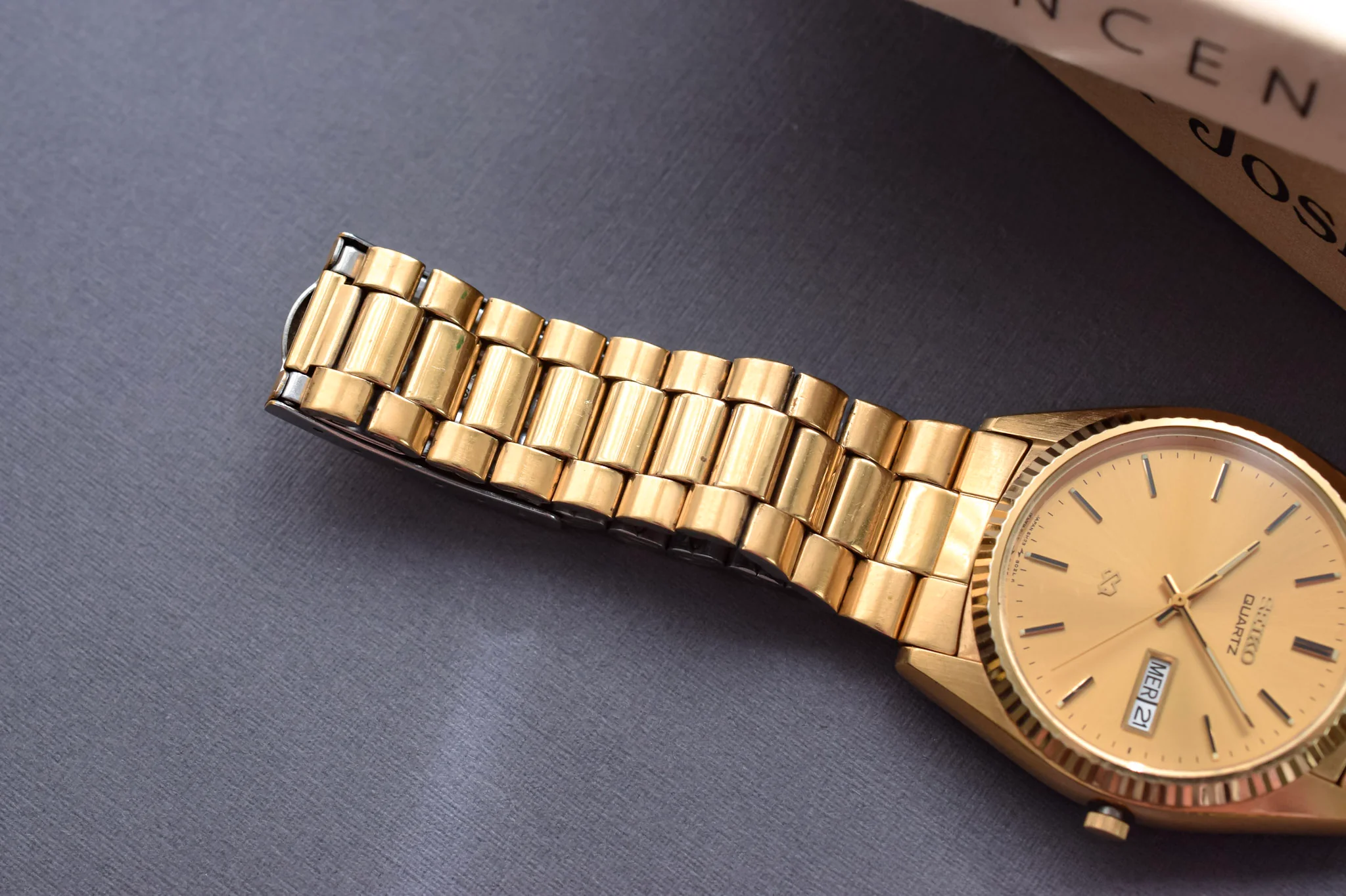 1997 Seiko SQ Champagne Dial Day-Date "President" - Image 8