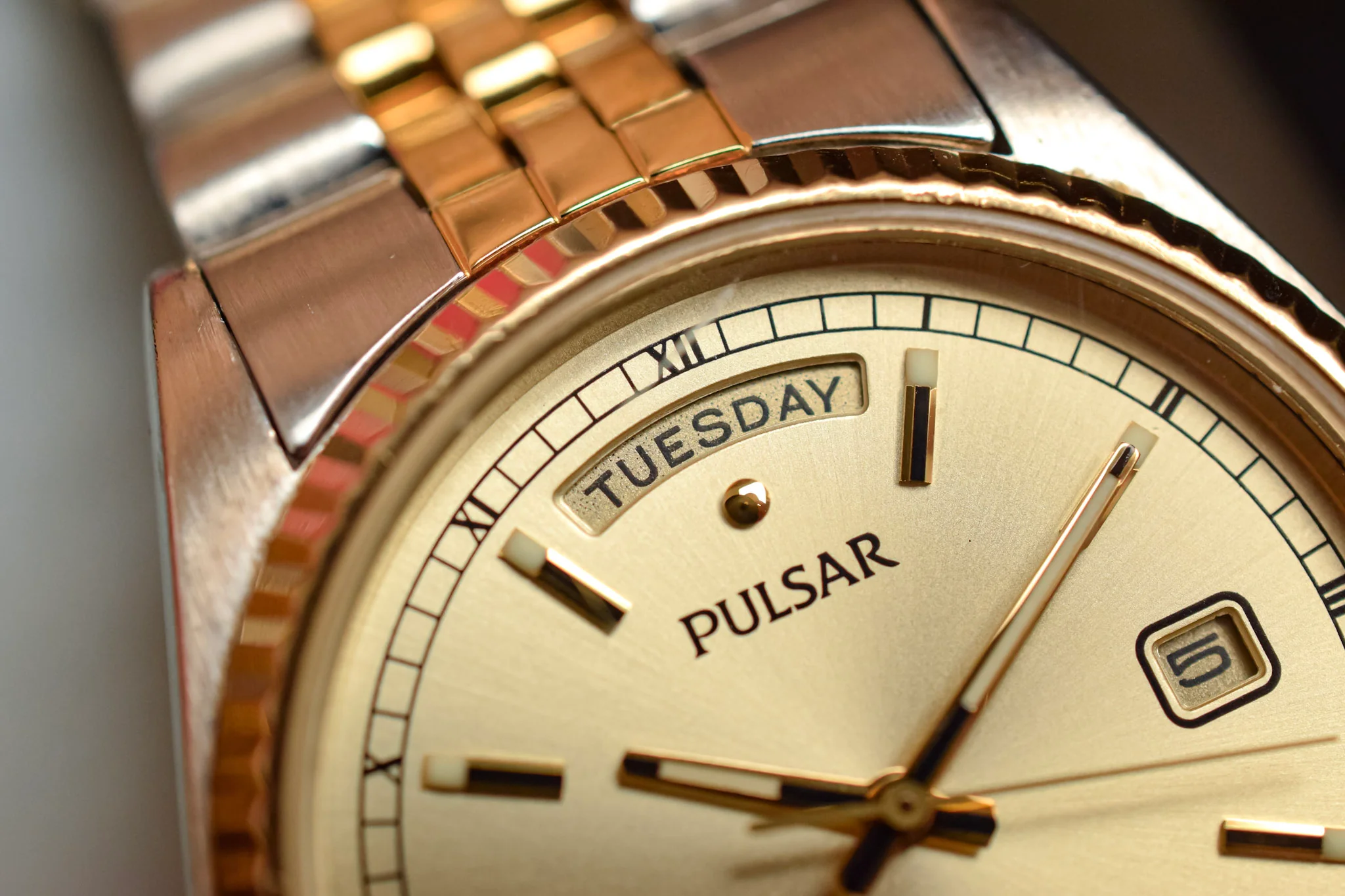 1998 Pulsar Two Toned Champagne Day-Date "President" - Image 4