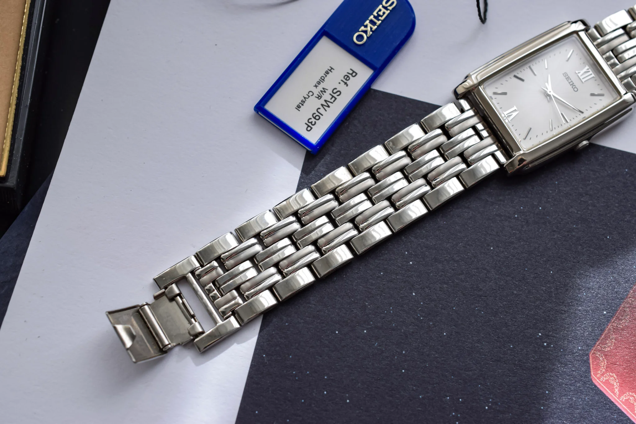 2000 Seiko White Guilloche Dial Tank - New Old Stock - Image 7