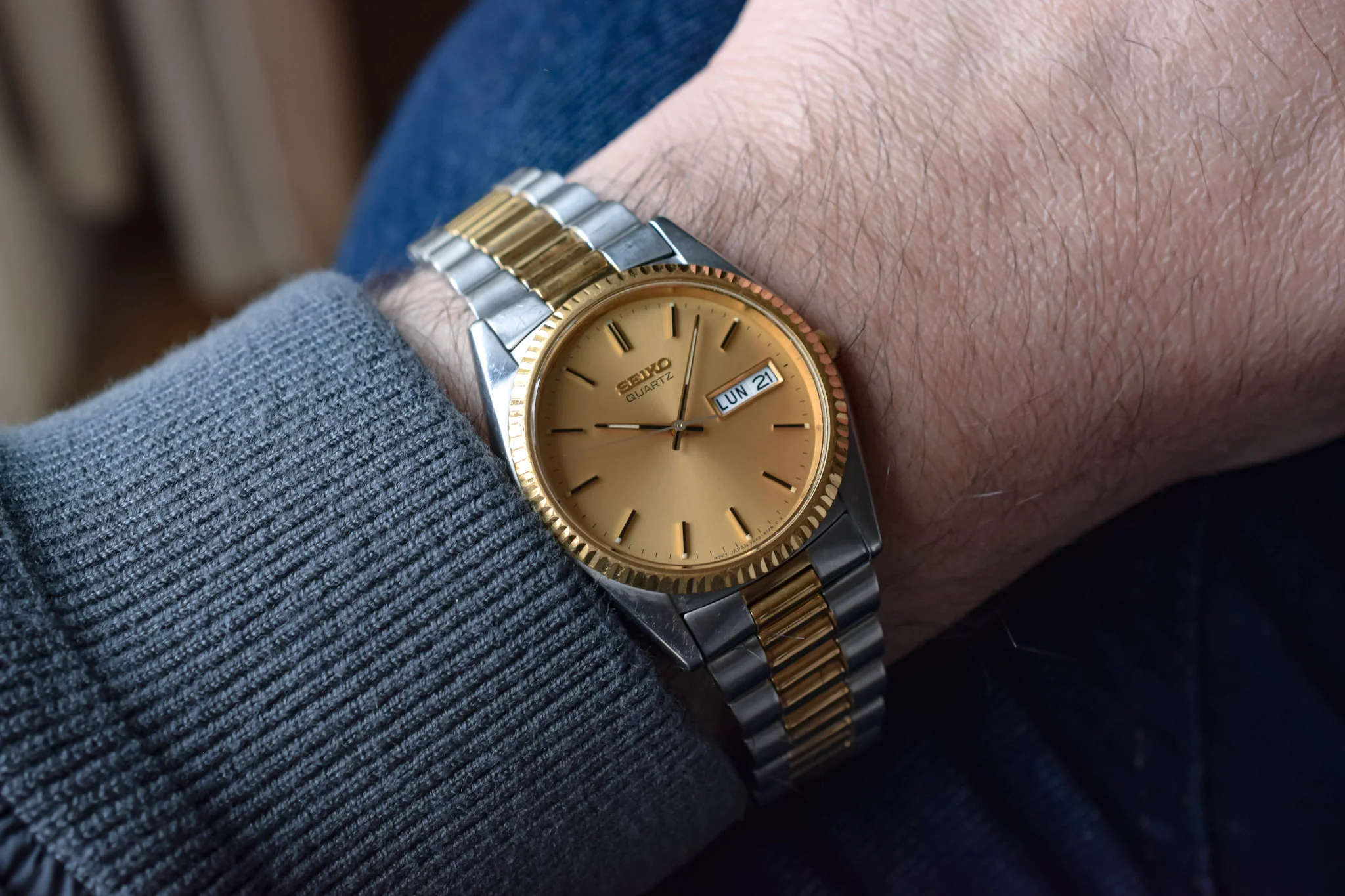2001 Seiko Two Toned Champagne Dial Day-Date "President" - Image 4