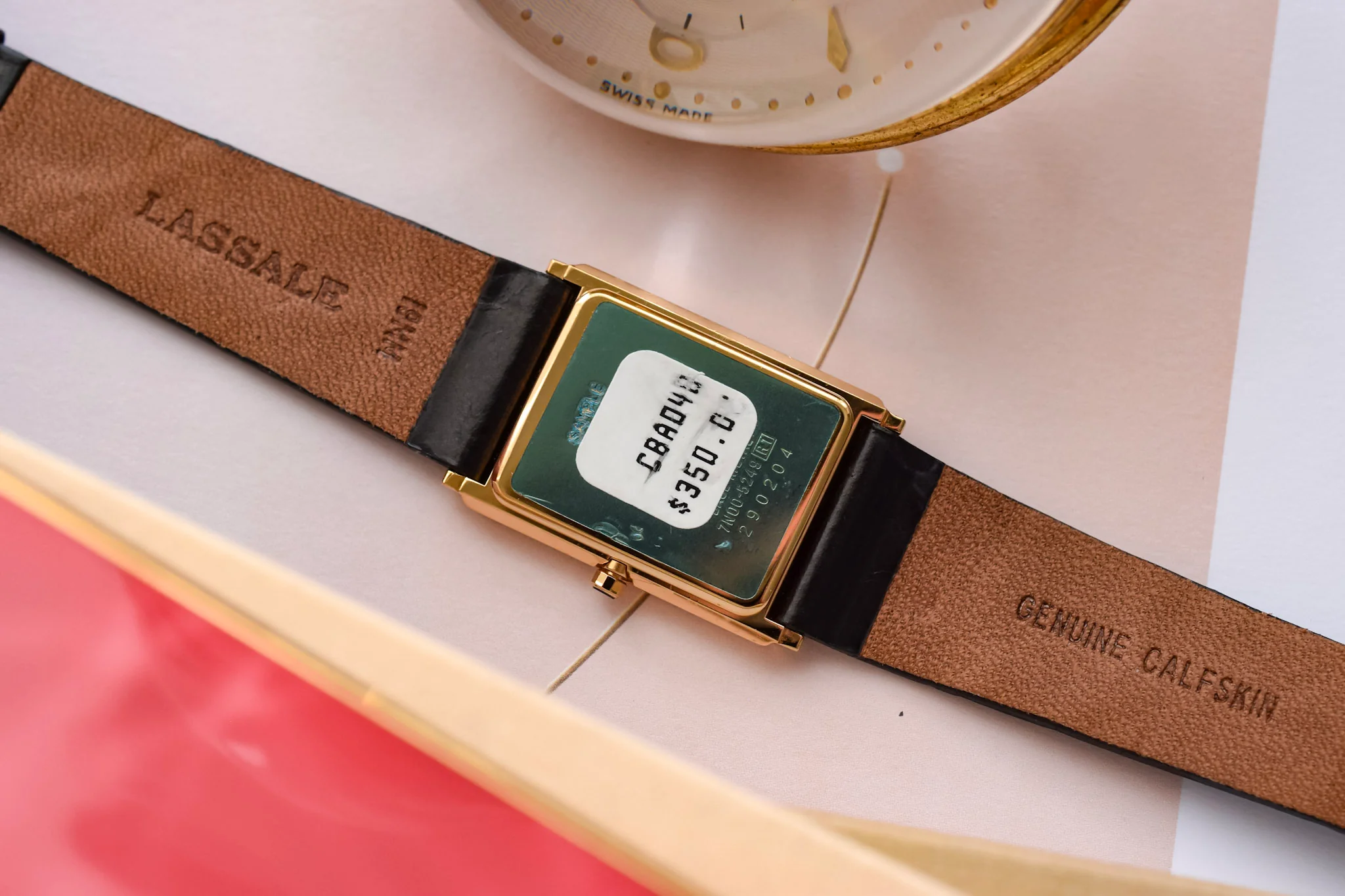 2002 NOS Seiko Lassale Gilt Faceted Tank - Image 11