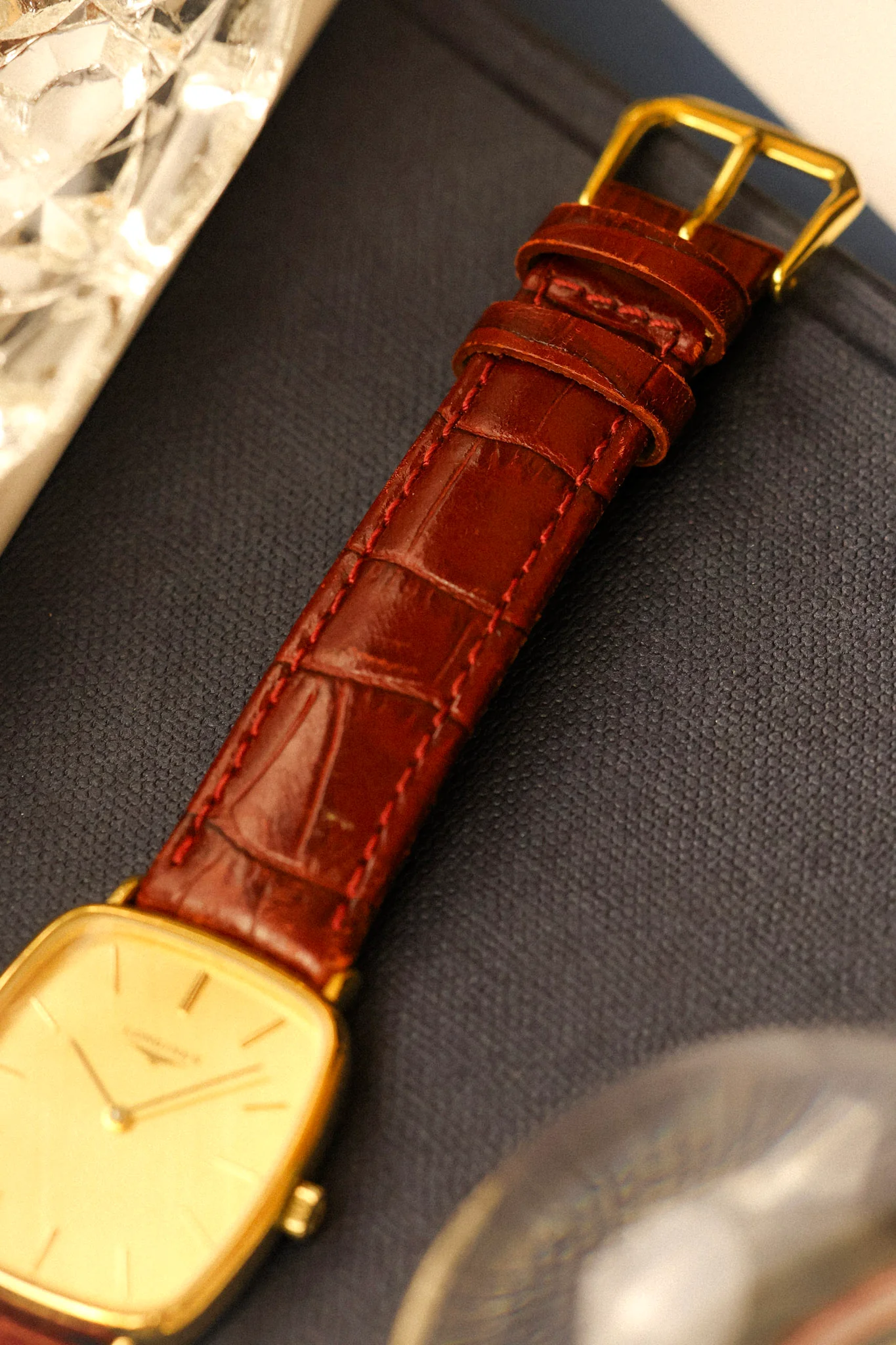 70s Longines Mechanical Linen Faberge - Image 8