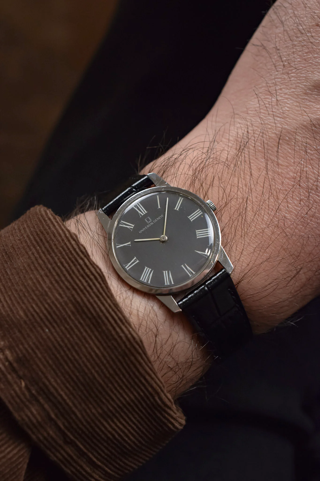 70s Serviced Mechanical Universal Geneve Gray Roman Altesse - Image 2