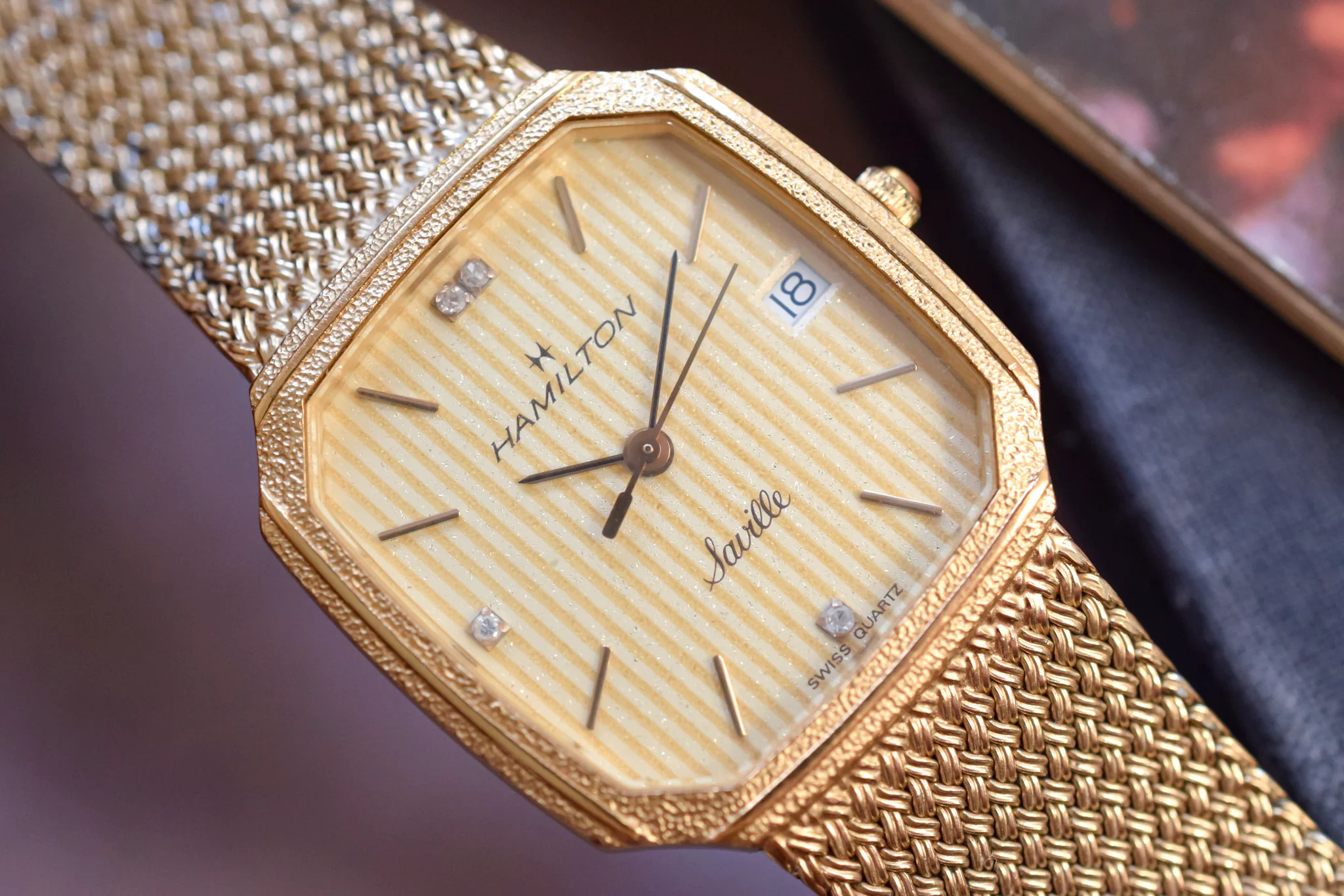 80s Hamilton Golden Lattice Diamond Saville - Image 3