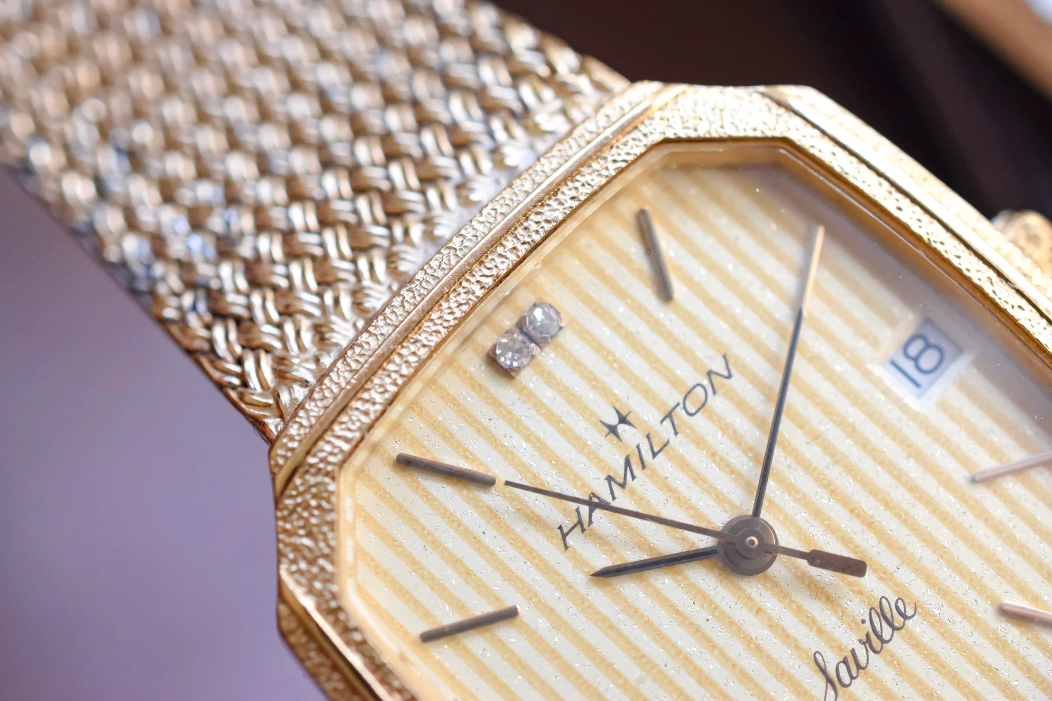 80s Hamilton Golden Lattice Diamond Saville - Image 5