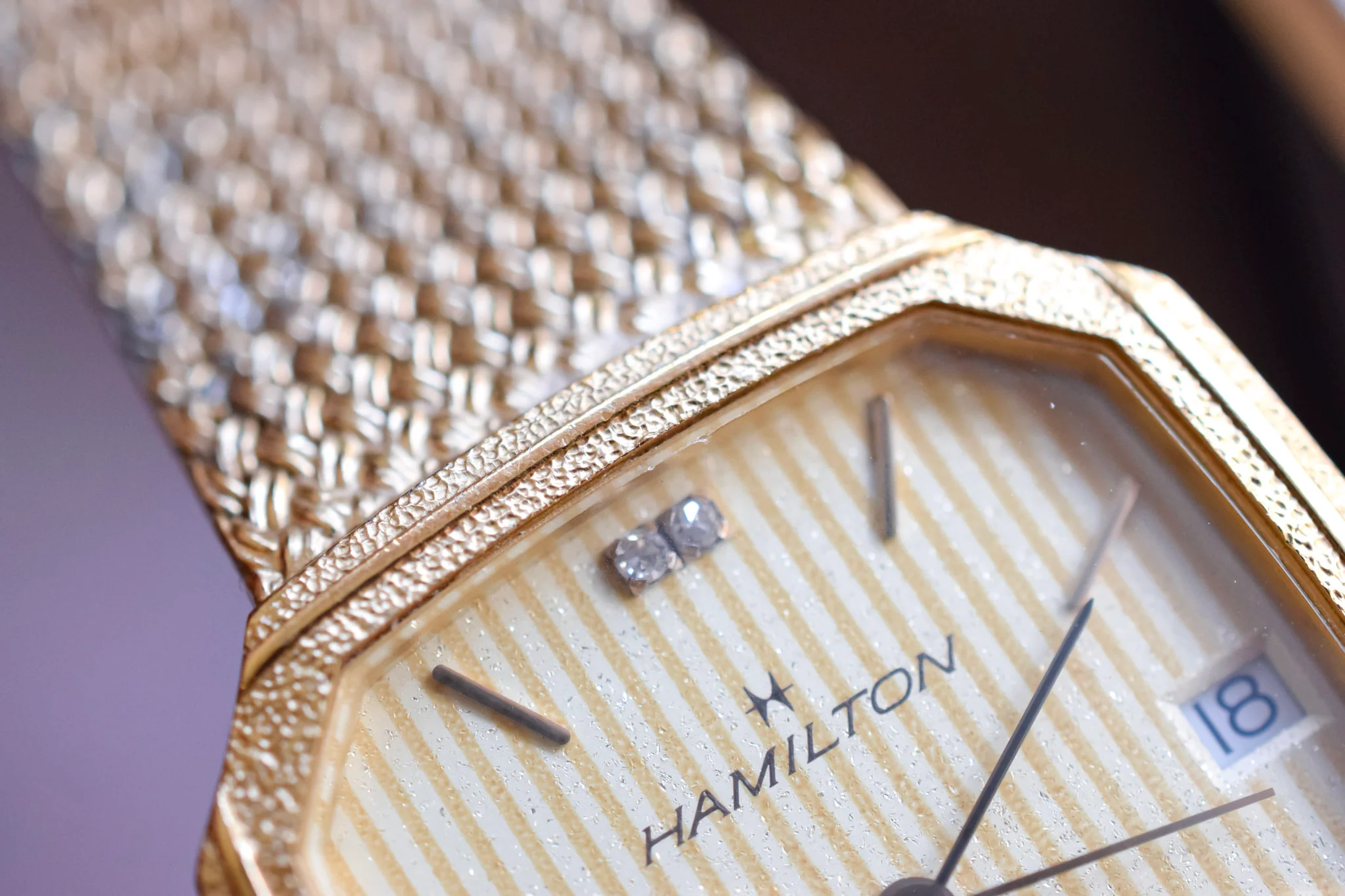 80s Hamilton Golden Lattice Diamond Saville - Image 6