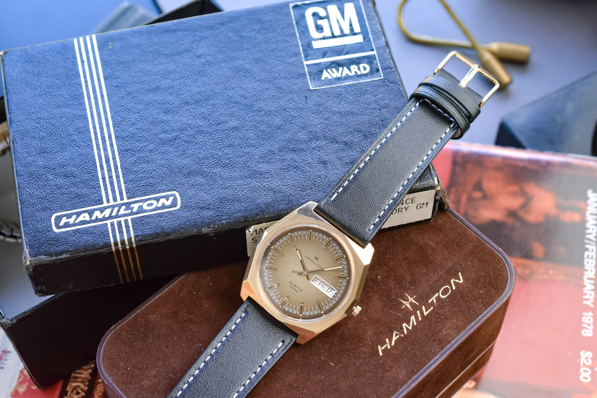 80s Hamilton Octo Day-Date in Box - GM Award - Image 11
