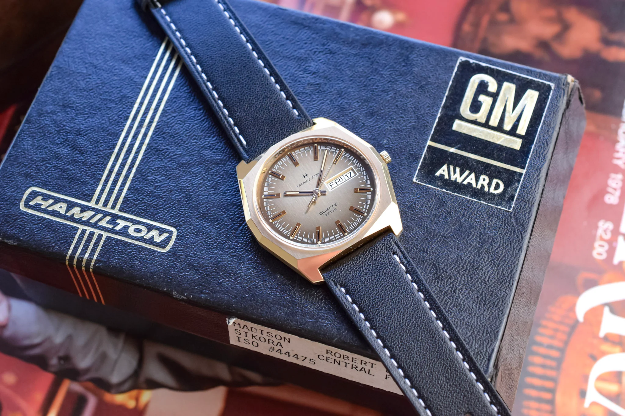 80s Hamilton Octo Day-Date in Box - GM Award - Image 9