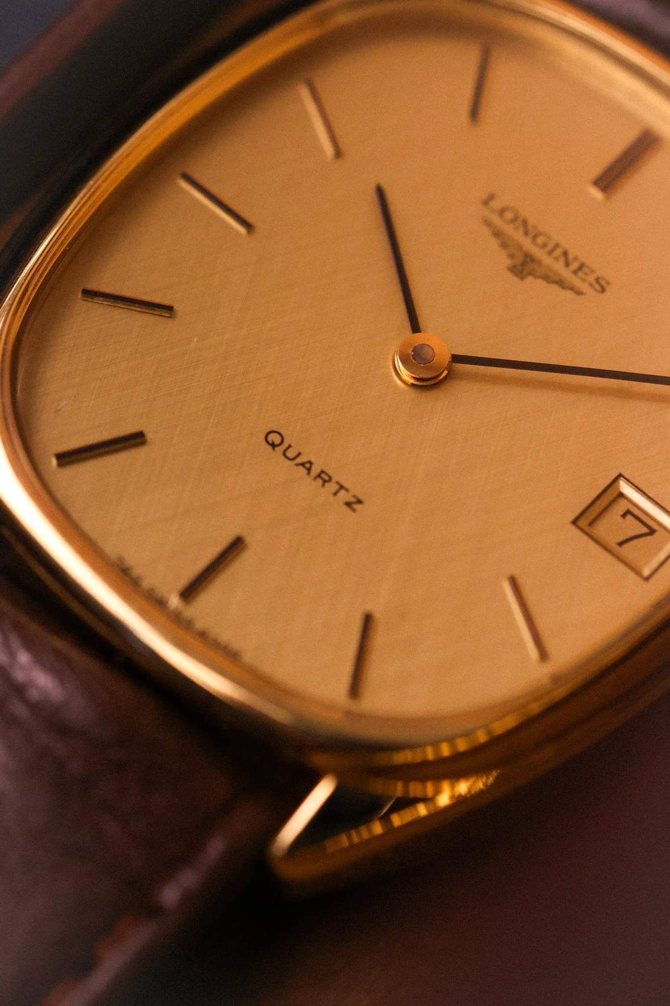 80s Longines Quartz Linen Calendar Ellipse - Full Set - Image 4