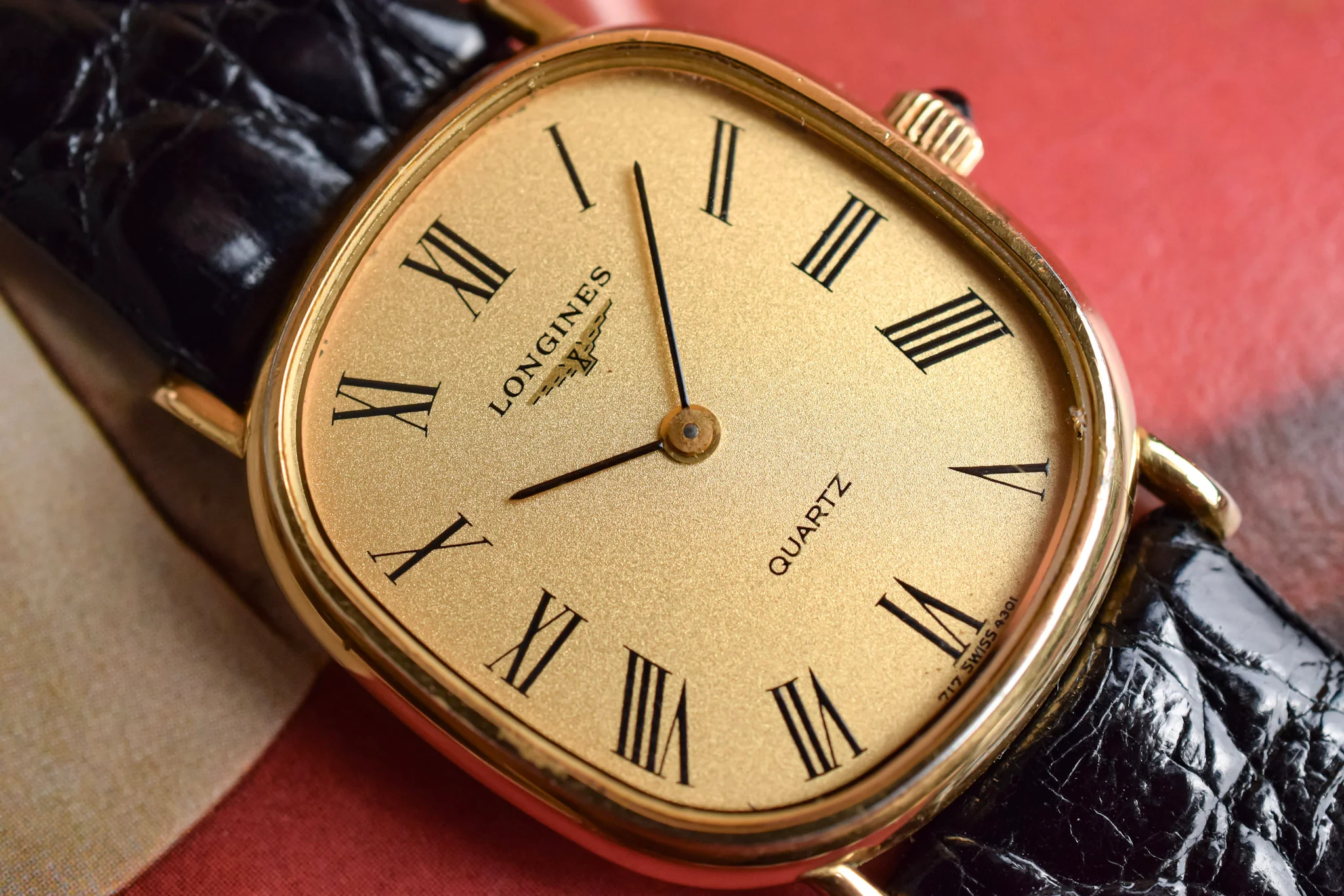 80s Longines Quartz Sparkle Roman Dial Ellipse - Image 3