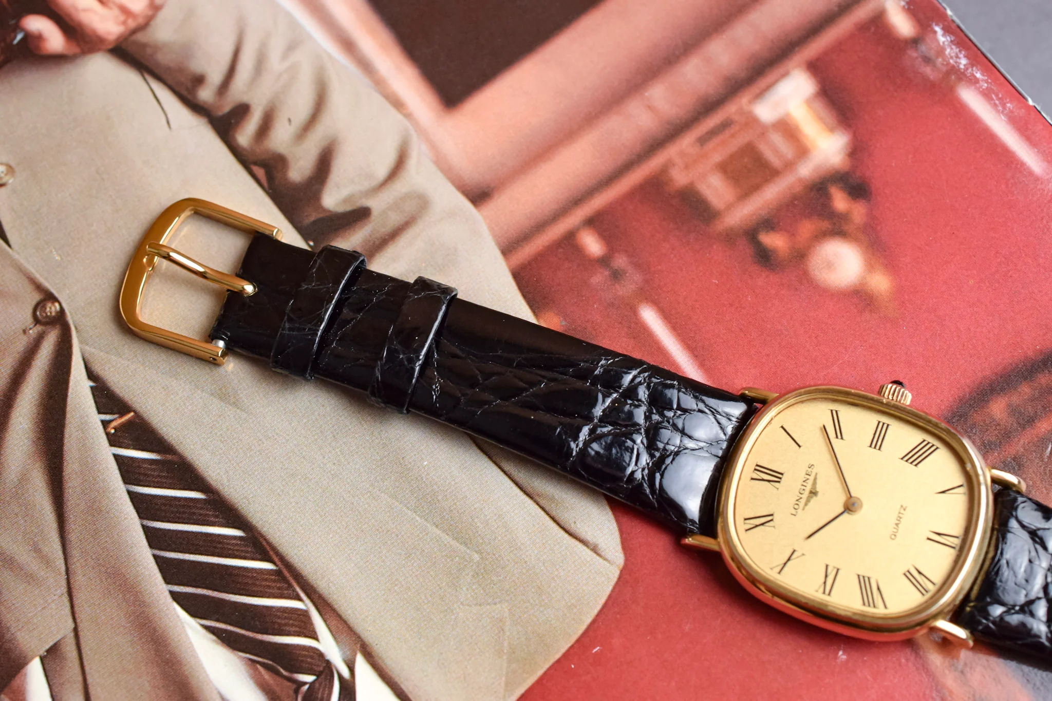 80s Longines Quartz Sparkle Roman Dial Ellipse - Image 8