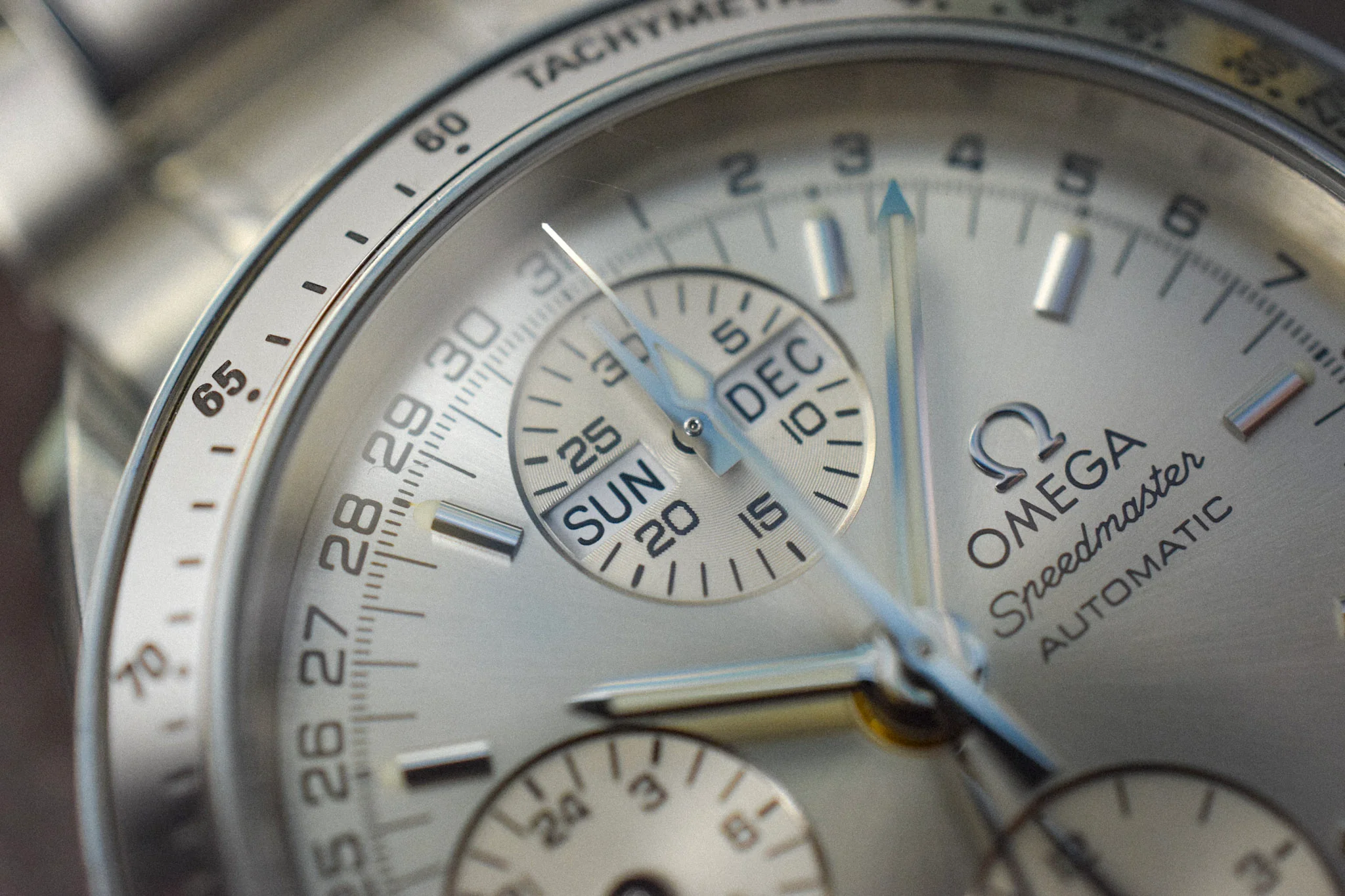 90s Omega Speedmaster Silver Triple Calendar - Image 24