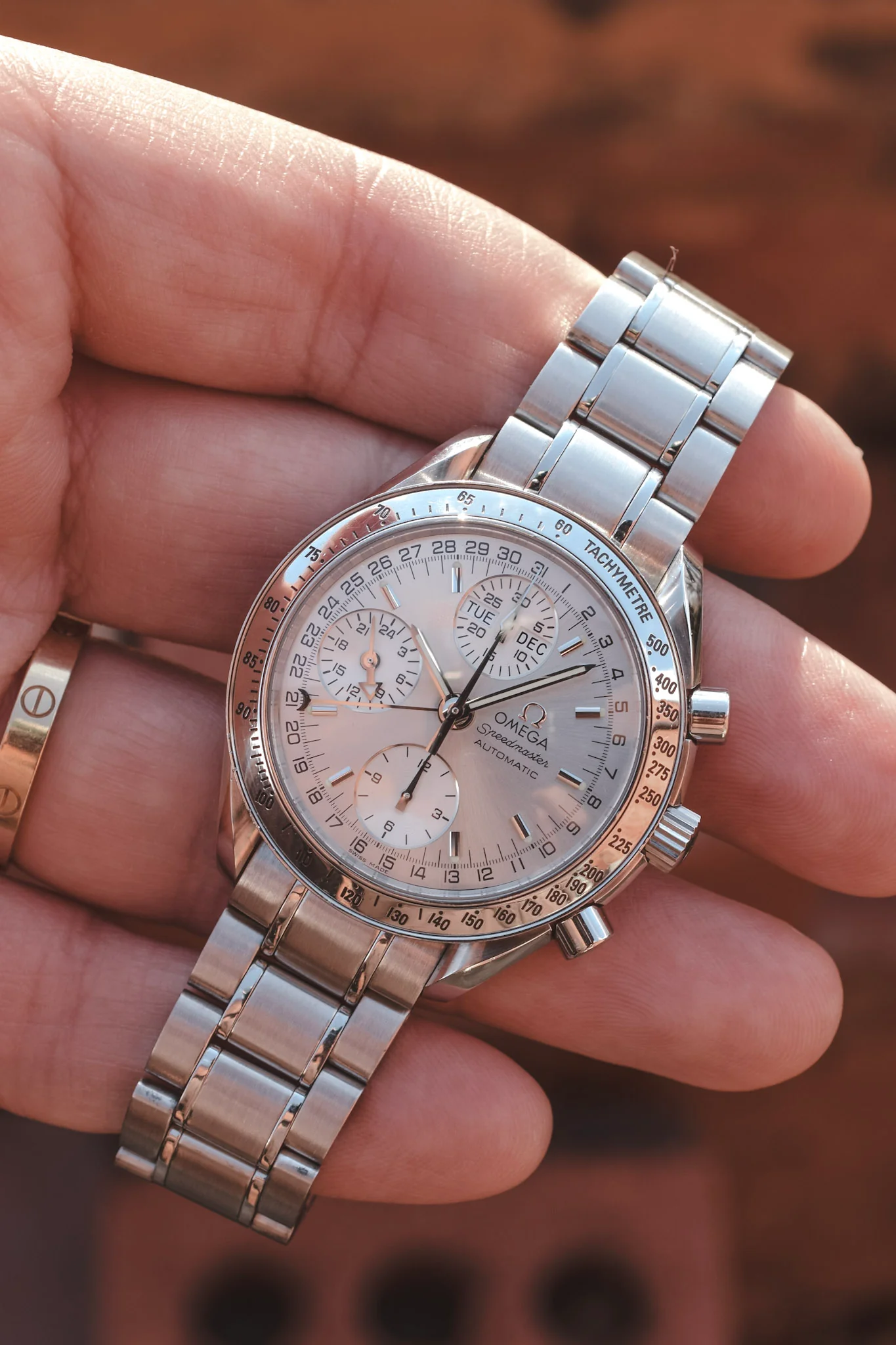 90s Omega Speedmaster Silver Triple Calendar - Image 7