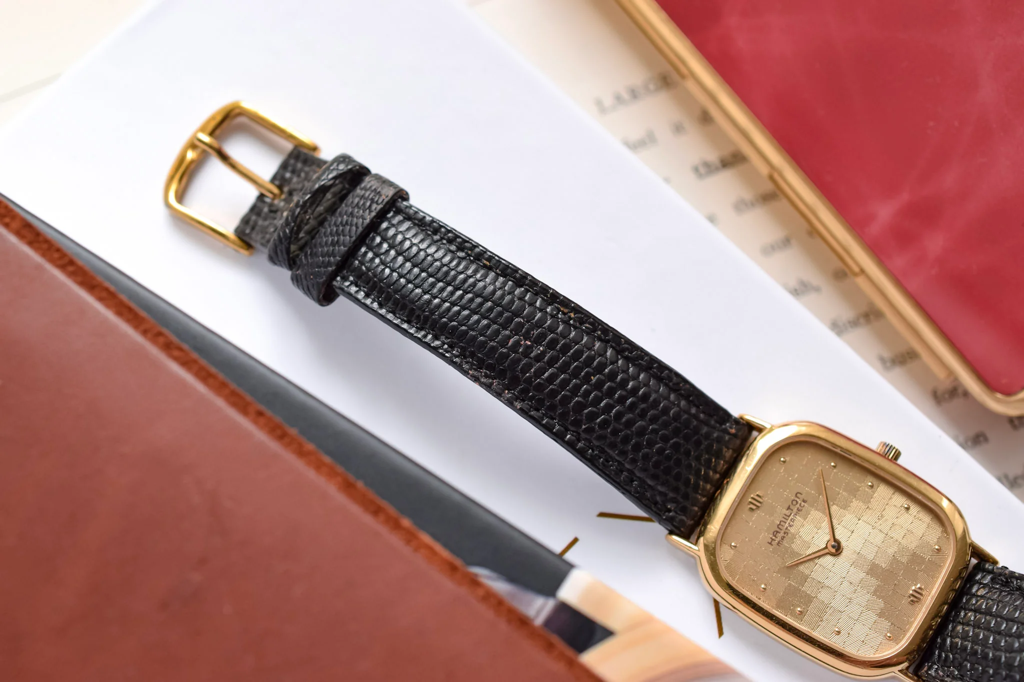 Hamilton Masterpiece Checkered Dial Ellipse - GM Award - Image 6